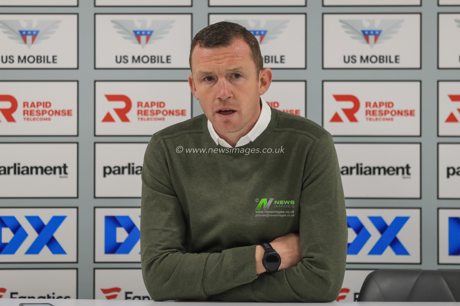 Neill Collins Head coach of Barnsley speaks in the post match press conference during the Sky Bet League 1 match Barnsley vs Shrewsbury Town at Oakwell, Barnsley, United Kingdom, 24th October 2023

(Photo by Alfie Cosgrove/News Images)