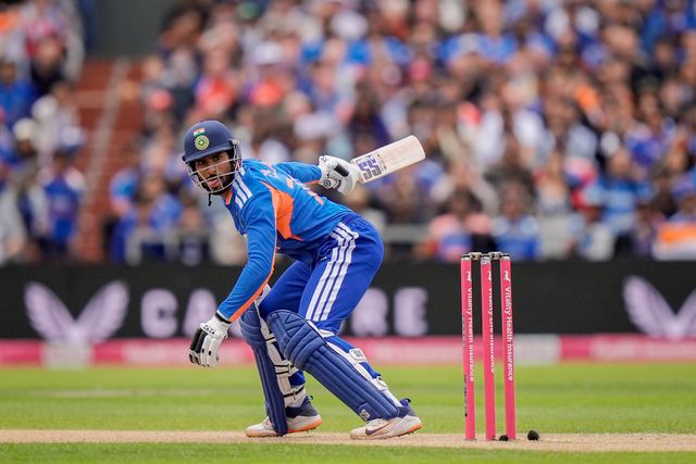 Tilak Varma of India bats during the Second Vitality T20 International match England vs India at Old Trafford, Manchester, United Kingdom on 04 July 2026

(Photo by Maynard Manyowa/News Images)