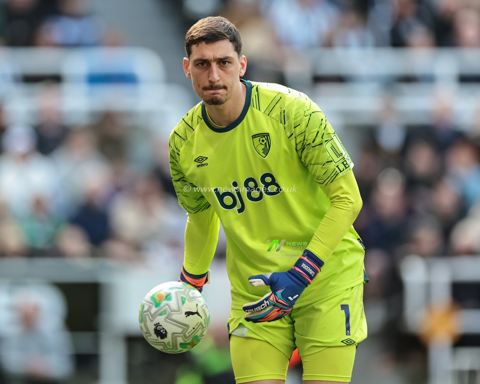 Bournemouth goalkeeper Djordje Petrovic during the Premier League match Newcastle Untied vs Bournemouth at St. James's Park, Newcastle, United Kingdom on 18 April 2026

(Photo by Mark Cosgrove/News Images)