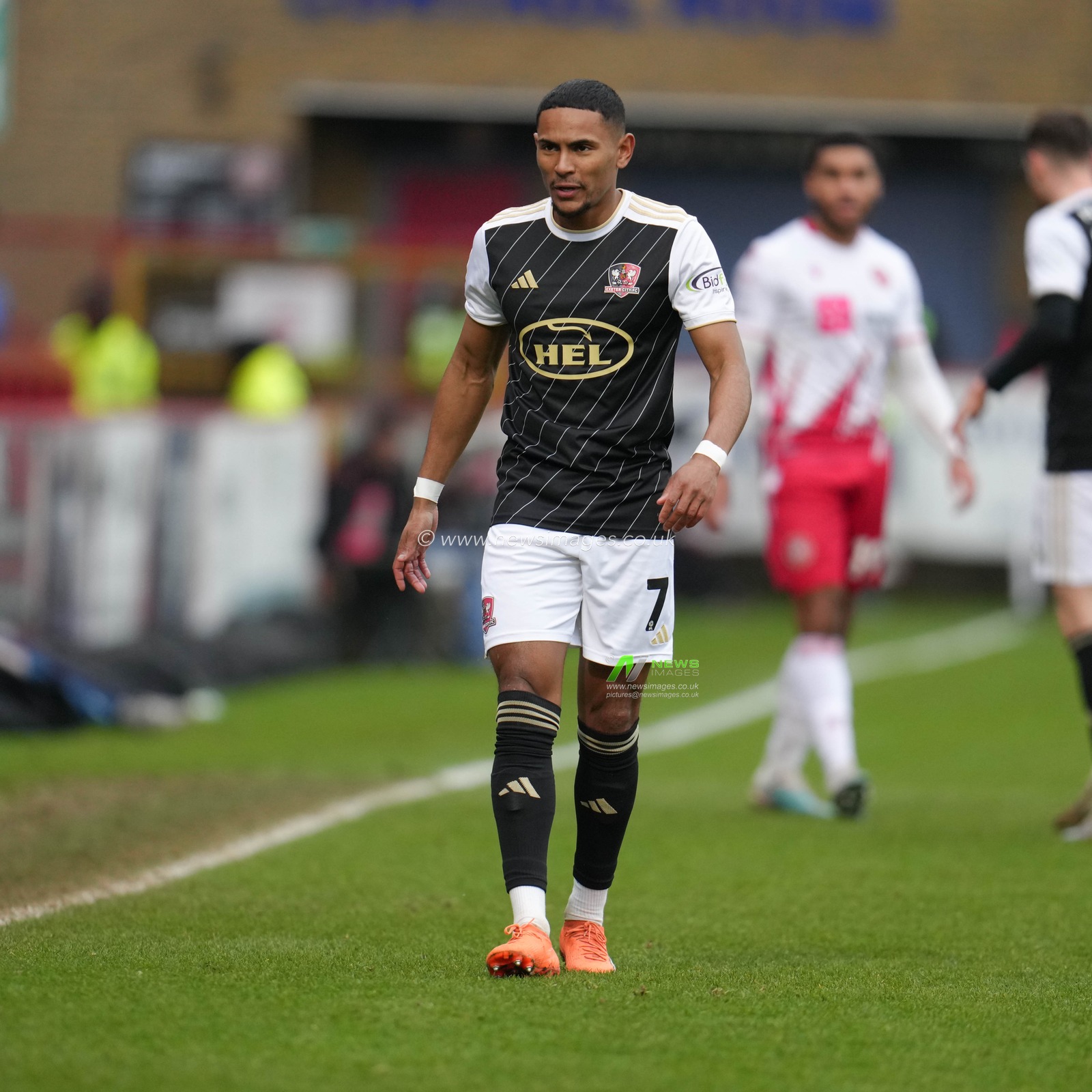 Demi Mitchell of Exeter City in action during the Sky Bet League 1 match Stevenage vs Exeter City at Lamex Stadium, Stevenage, United Kingdom, 1st February 2025

(Photo by Harvey Murphy/News Images)