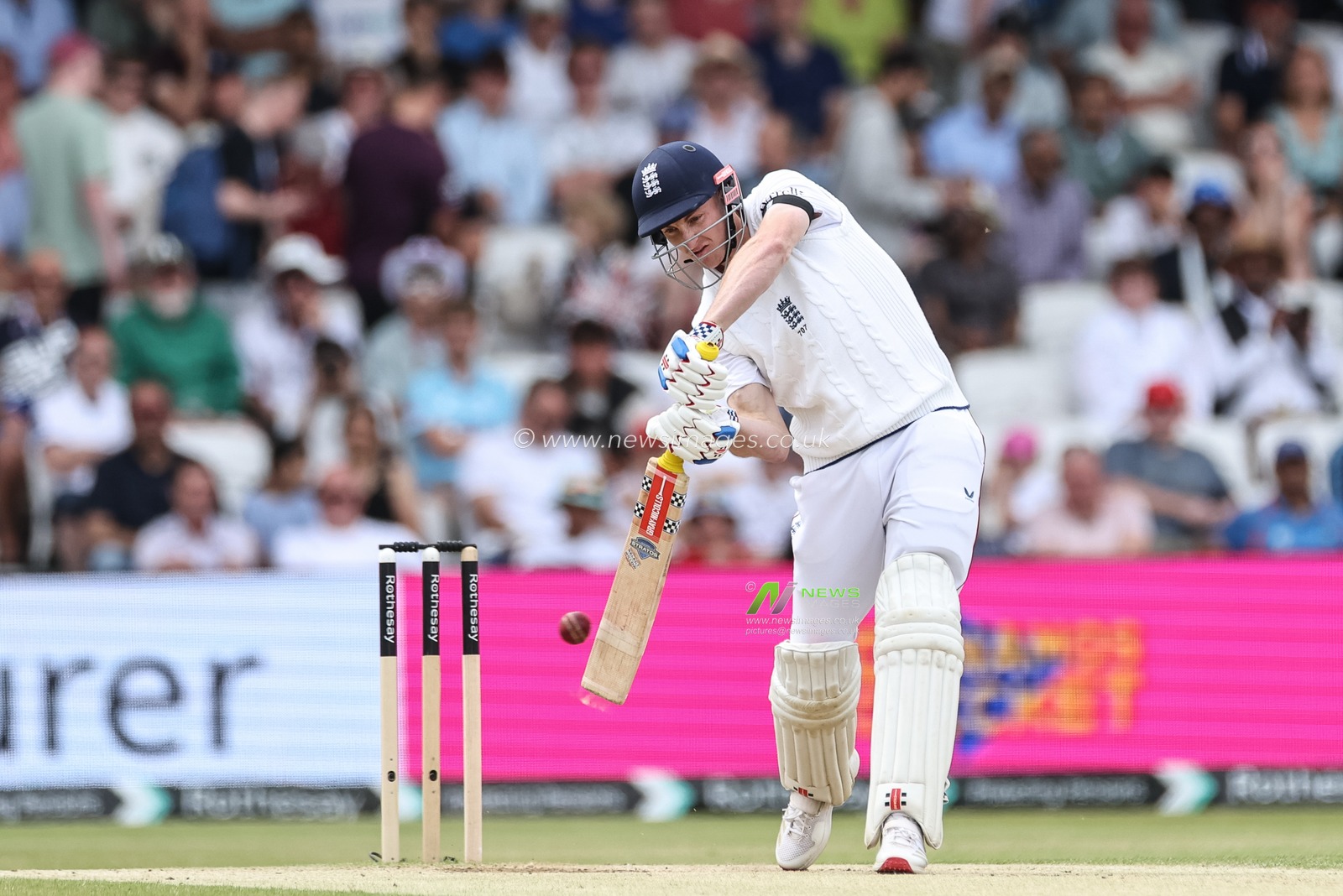 Harry Brook of England hits a four (4) during the 1st Rothesay Test Match, Day 3 England vs India at Headingley Cricket Ground, Leeds, United Kingdom, 22nd June 2025

(Photo by Mark Cosgrove/News Images)
