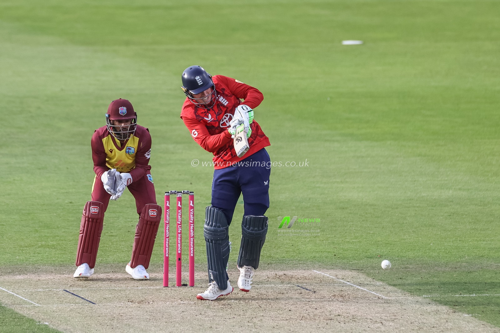 Tom Banton of England hits the ball for one run during the 1st Vitality T20 International Series England v West Indies at Banks Homes Riverside Stadium, Chester-le-street, United Kingdom, 6th June 2025

(Photo by Mark Cosgrove/News Images)