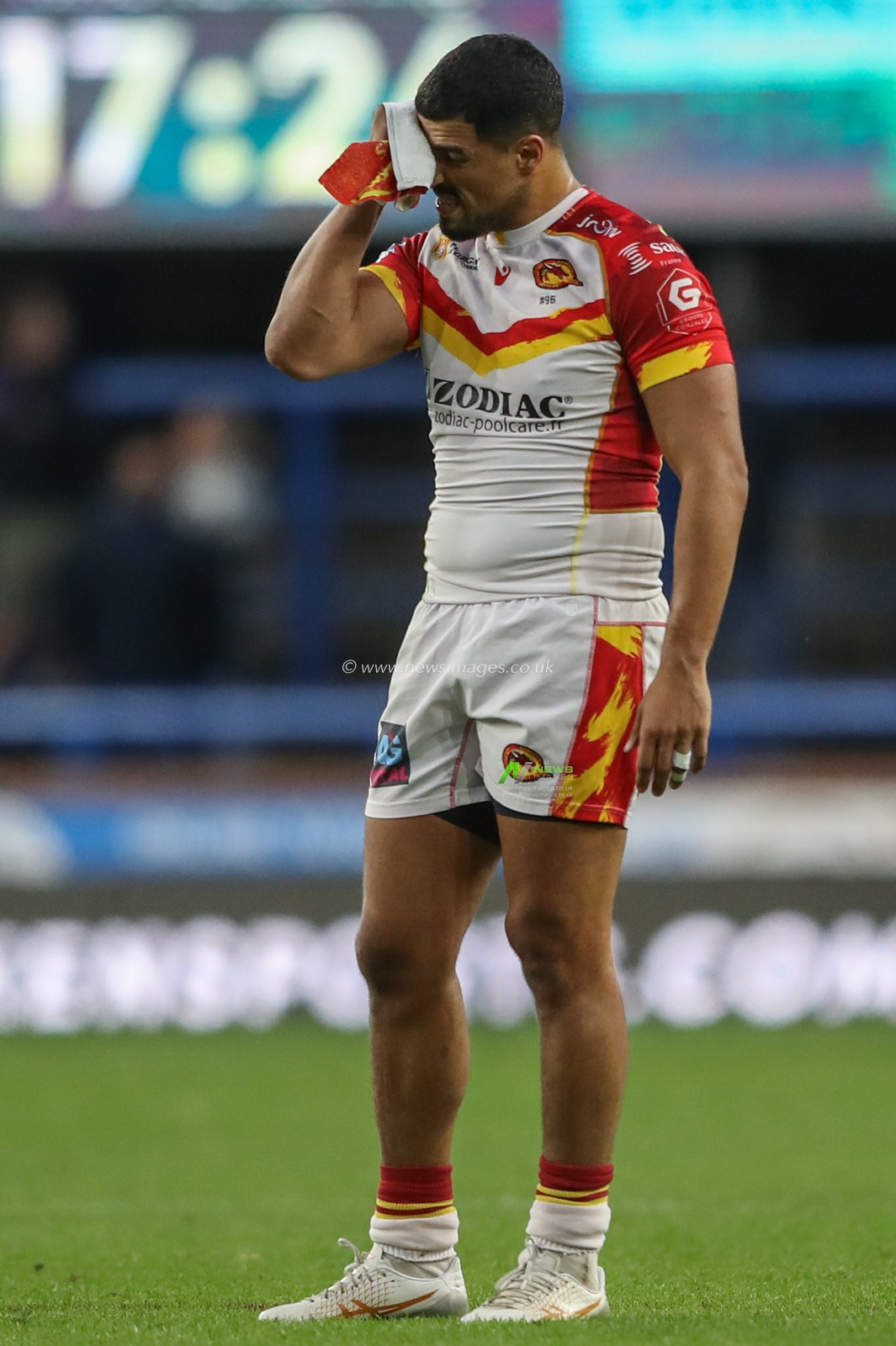 Fouad Yaha of Catalan Dragons during the Betfred Super League Round 23 match Leeds Rhinos vs Catalans Dragons at Headingley Stadium, Leeds, United Kingdom, 23rd August 2024

(Photo by Alfie Cosgrove/News Images)