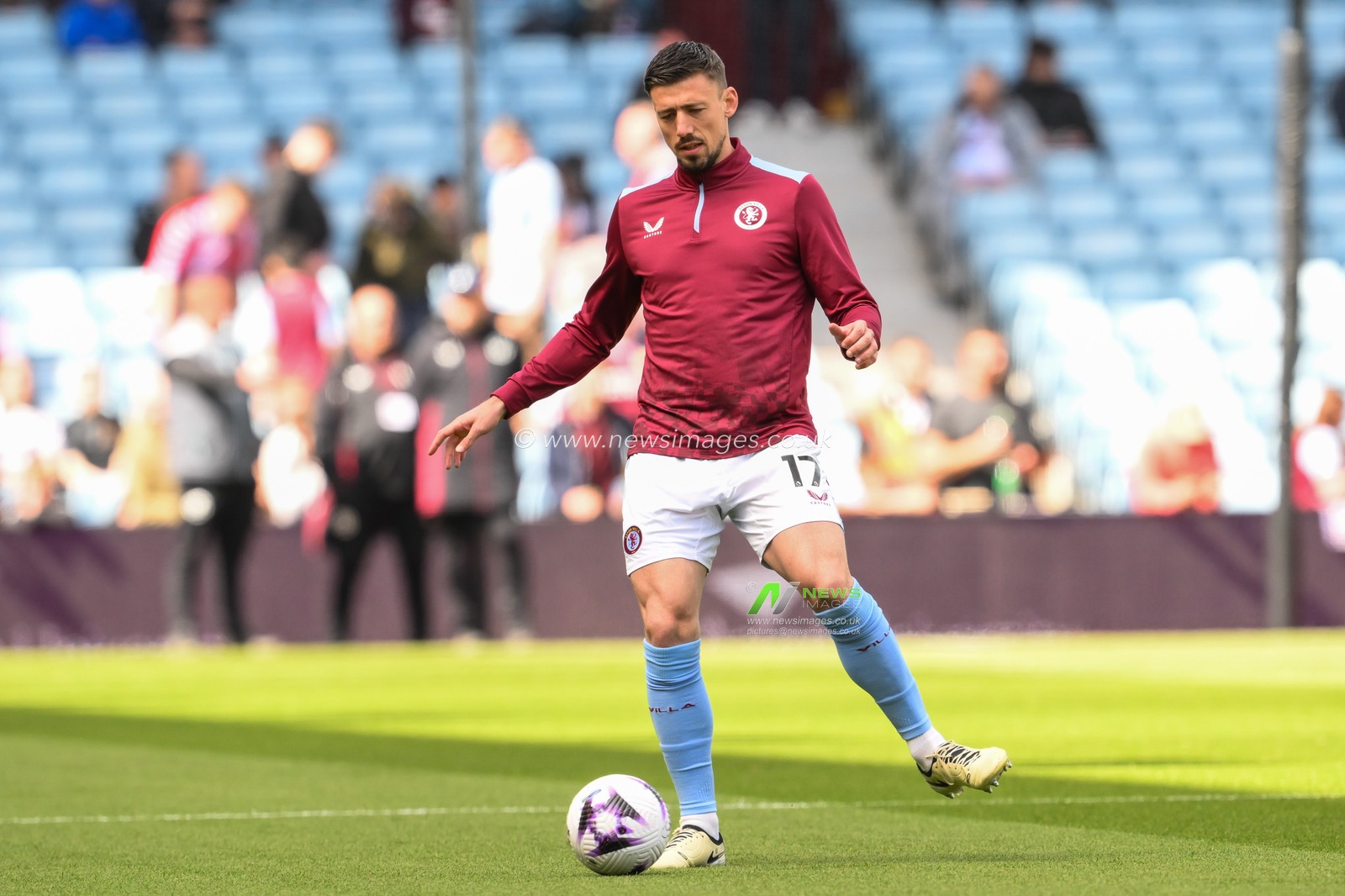 ClÃ©ment Lenglet of Aston Villa during the pre-game warmup ahead of the Premier League match Aston Villa vs Bournemouth at Villa Park, Birmingham, United Kingdom, 21st April 2024

(Photo by Craig Thomas/News Images)