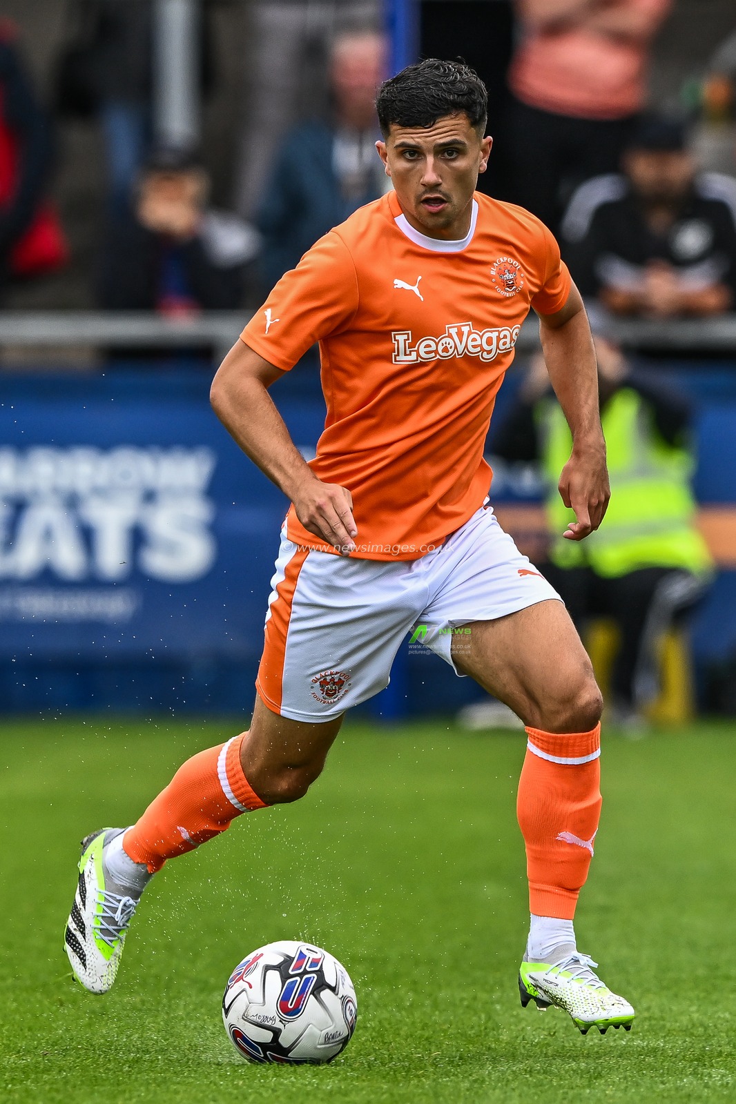 Albie Morgan #8 of Blackpool in action during the game during the Pre-season friendly match Barrow vs Blackpool at SO Legal Stadium, Barrow-in-Furness, United Kingdom, 22nd July 2023

(Photo by Craig Thomas/News Images)