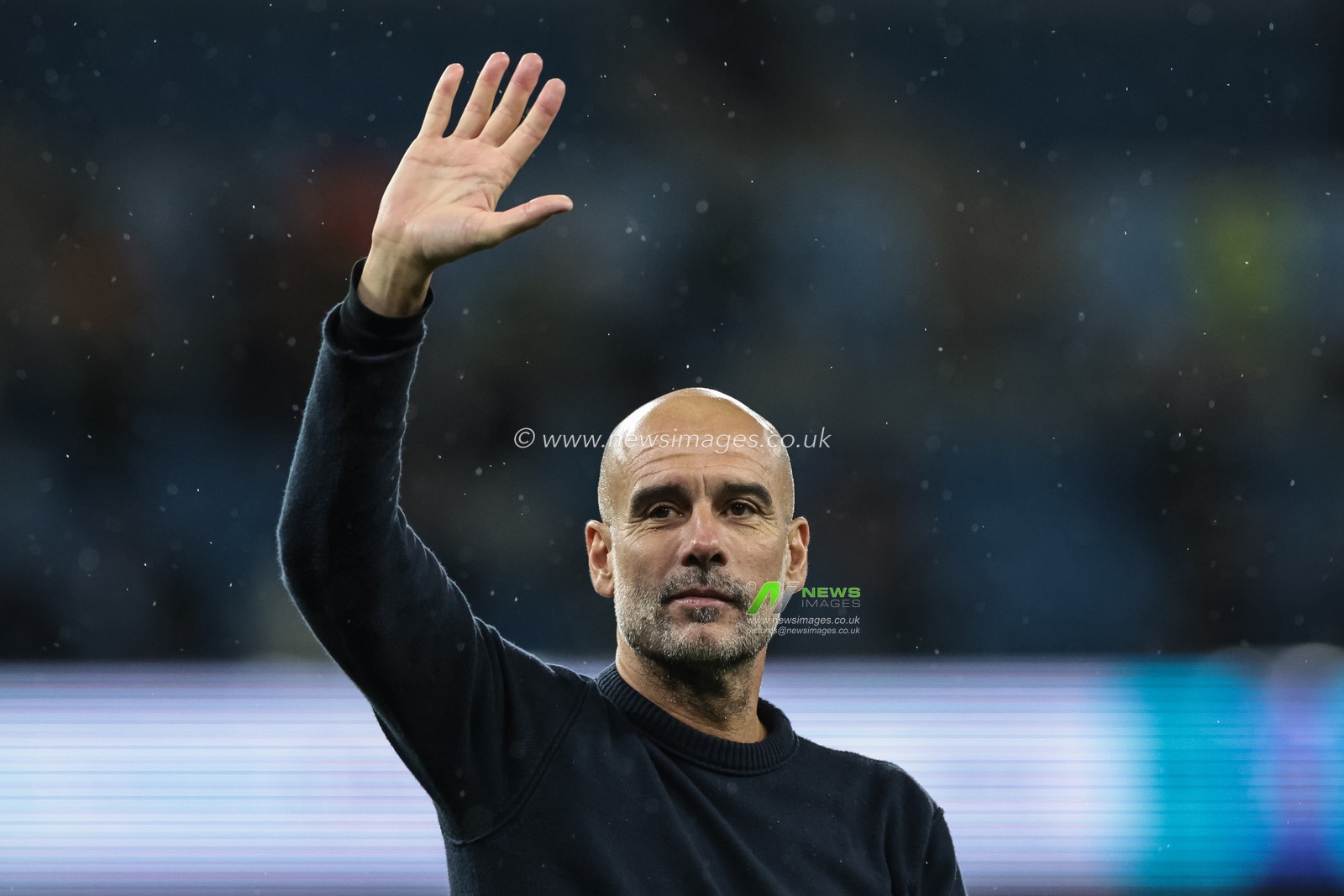 Pep Guardiola manager of Manchester City waves to the fans during the Premier League match Manchester City vs Sunderland at Etihad Stadium, Manchester, United Kingdom, 6th December 2025

(Photo by Mark Cosgrove/News Images)

*** GER AUT SUI OUT ***