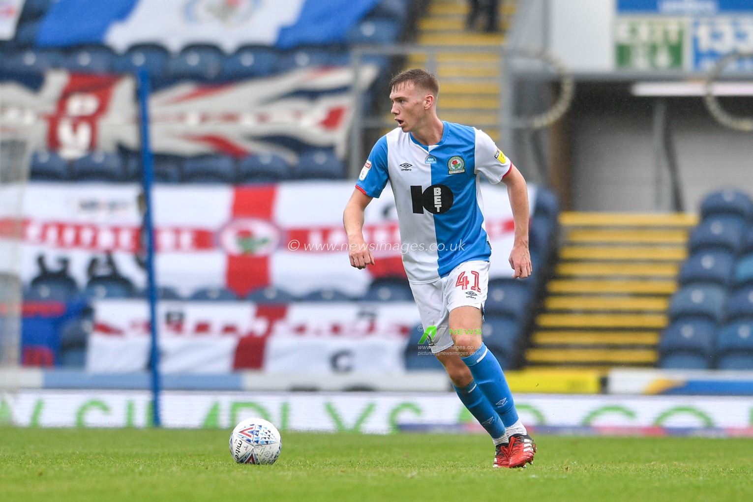Hayden Carter (41) of Blackburn Rovers runs with the ball