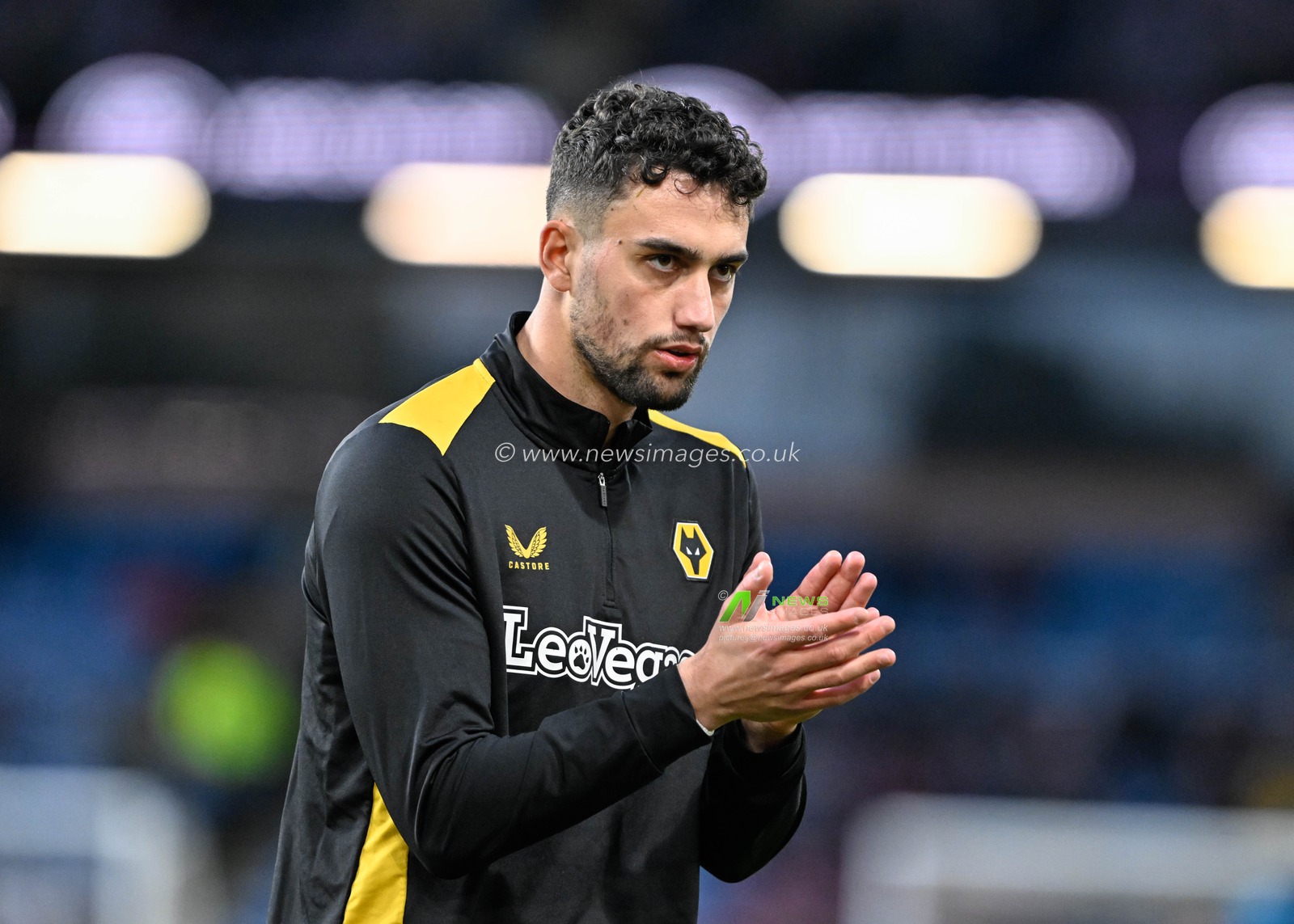 Max Kilman of Wolverhampton Wanderers warms up ahead of the match, during the Premier League match Burnley vs Wolverhampton Wanderers at Turf Moor, Burnley, United Kingdom, 2nd April 2024

(Photo by Cody Froggatt/News Images)
