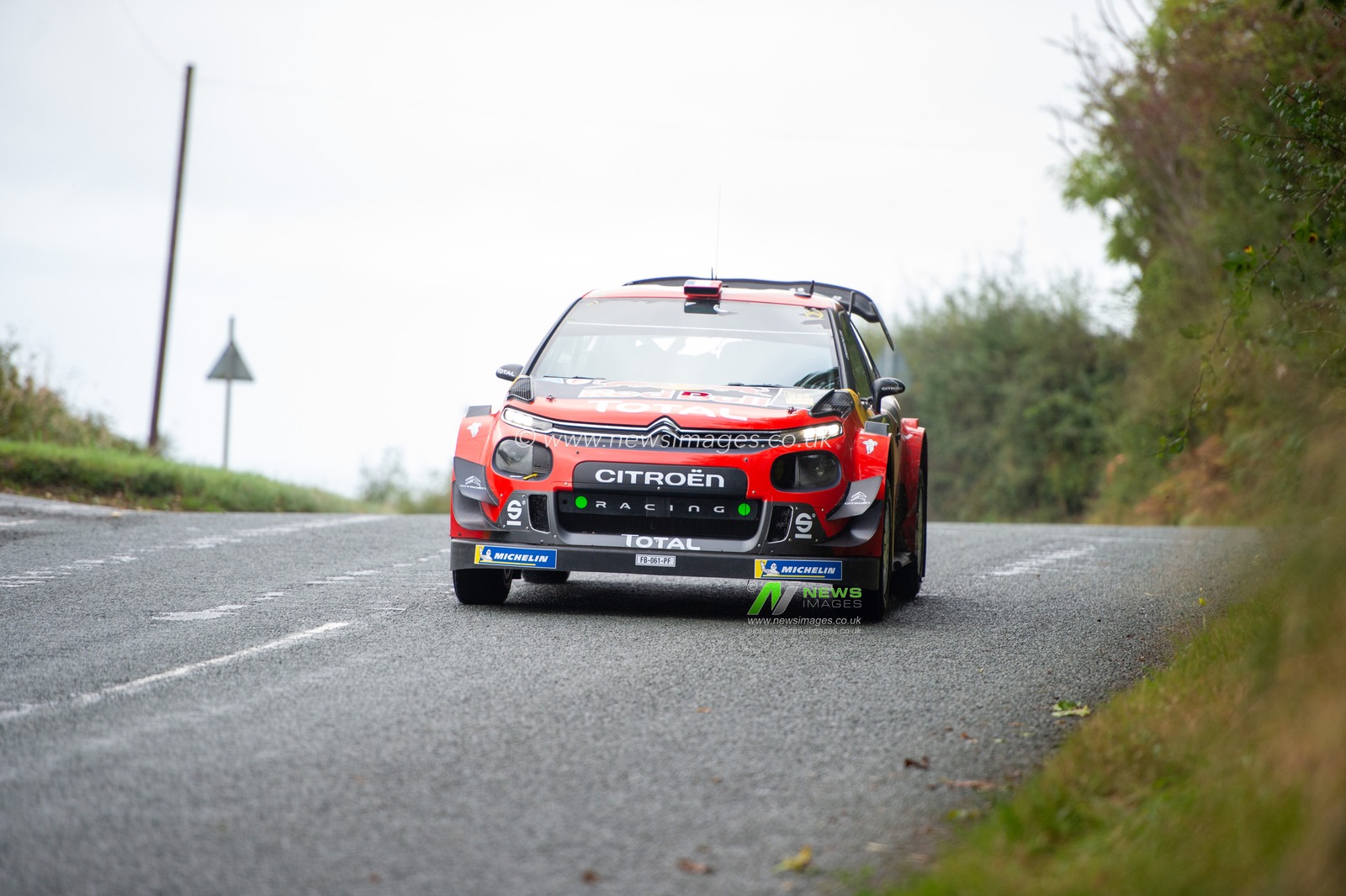 6th October 2019, Wales ; Wales Rally GB 2019 between Great Orme and Alwen stages: Sebastien OGIER & Co Driver Julien INGRASSIA competing in the Citroen C3 WRC for Citroen Total WRT inbetween stages on Sunday

Credit: Gareth Dalley/News Images