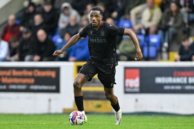 Eric Bocat of Stoke City breaks forwards during the Pre-season friendly match Chester vs Stoke City at Deva Stadium, Chester, United Kingdom, 11th July 2024

(Photo by Cody Froggatt/News Images)