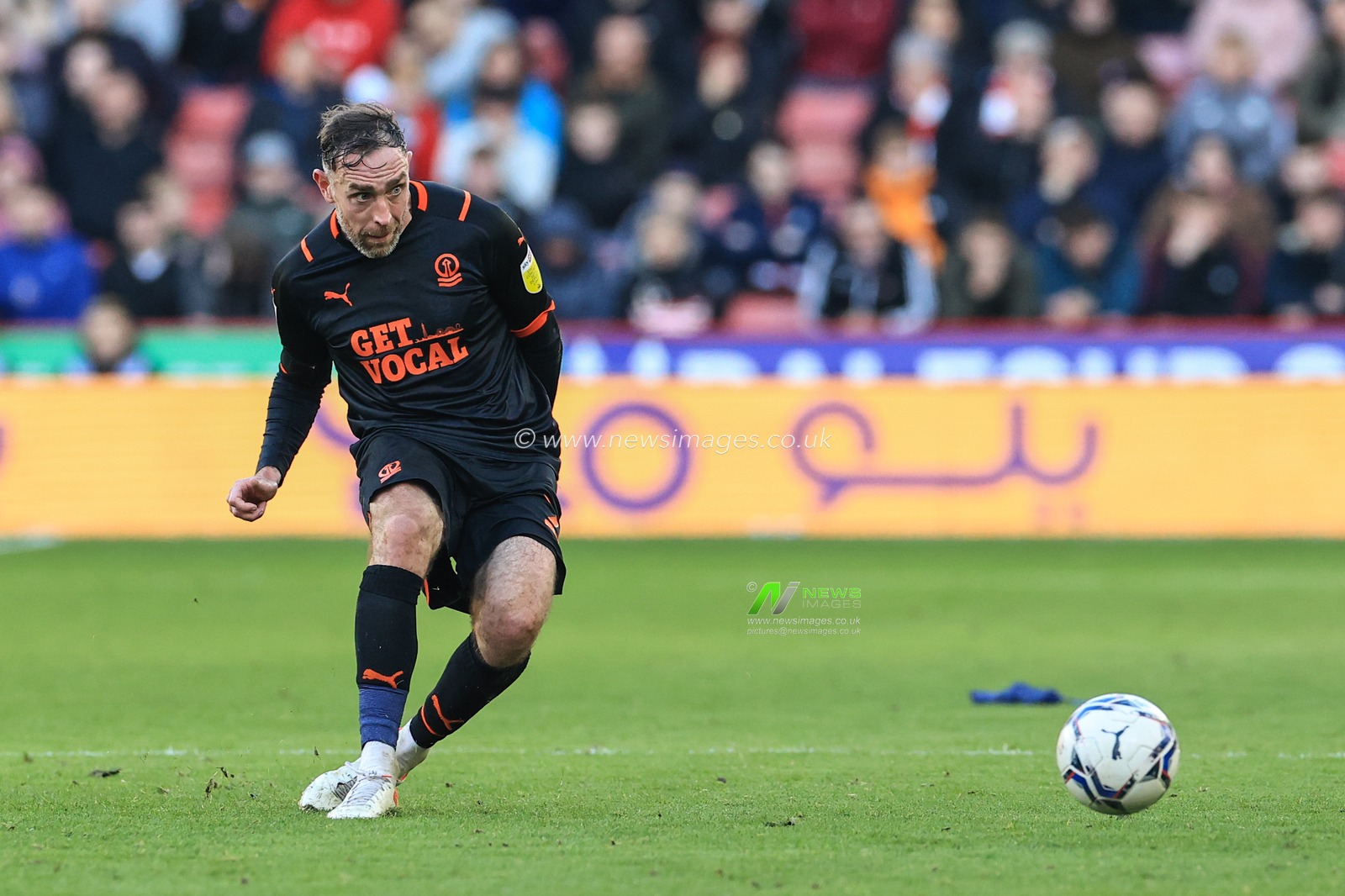 Richard Keogh #26 of Blackpool in action during the game