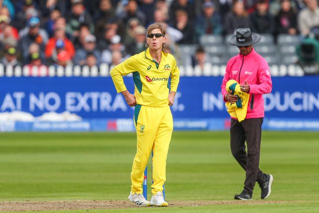 Adam Zampa of Australia reacts during the Fifth Metro Bank One Day International match England vs Australia at Seat Unique Stadium, Bristol, United Kingdom, 29th September 2024

(Photo by Gareth Evans/News Images)