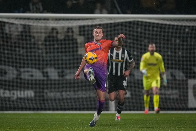 Ethan Coleman of Gillingham clears the ball away during the Sky Bet League 2 match Notts County vs Gillingham at Meadow Lane, Nottingham, United Kingdom, 3rd February 2026

(Photo by Maynard Manyowa/News Images)