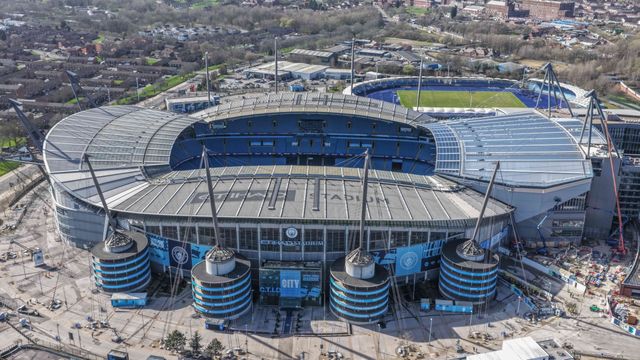 An aerial view of The City of Manchester Stadium during the UEFA Champions League last 16 second leg match Manchester City vs Real Madrid at The City of Manchester Stadium, Manchester, United Kingdom on 17 March 2026

(Photo by Mark Cosgrove/News Images)