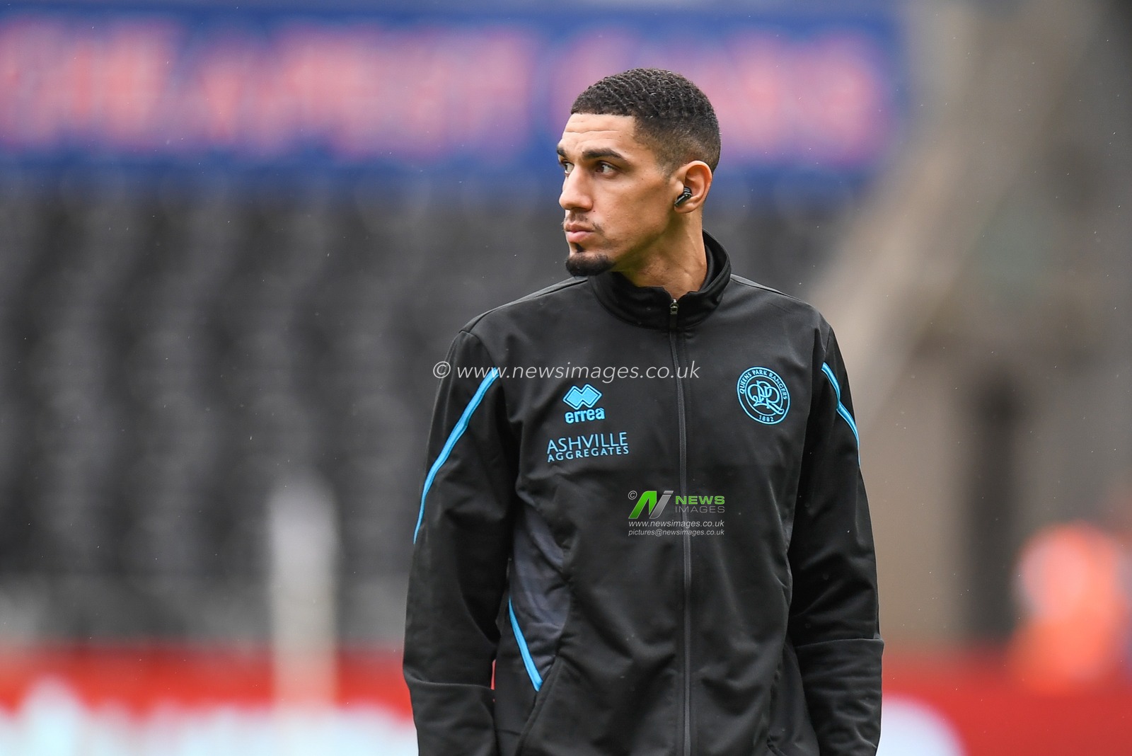 Leon Balogun #26 of QPR pre match pitch inspection during the Sky Bet Championship match Swansea City vs Queens Park Rangers at Swansea.com Stadium, Swansea, United Kingdom, 3rd September 2022

(Photo by Mike Jones/News Images)