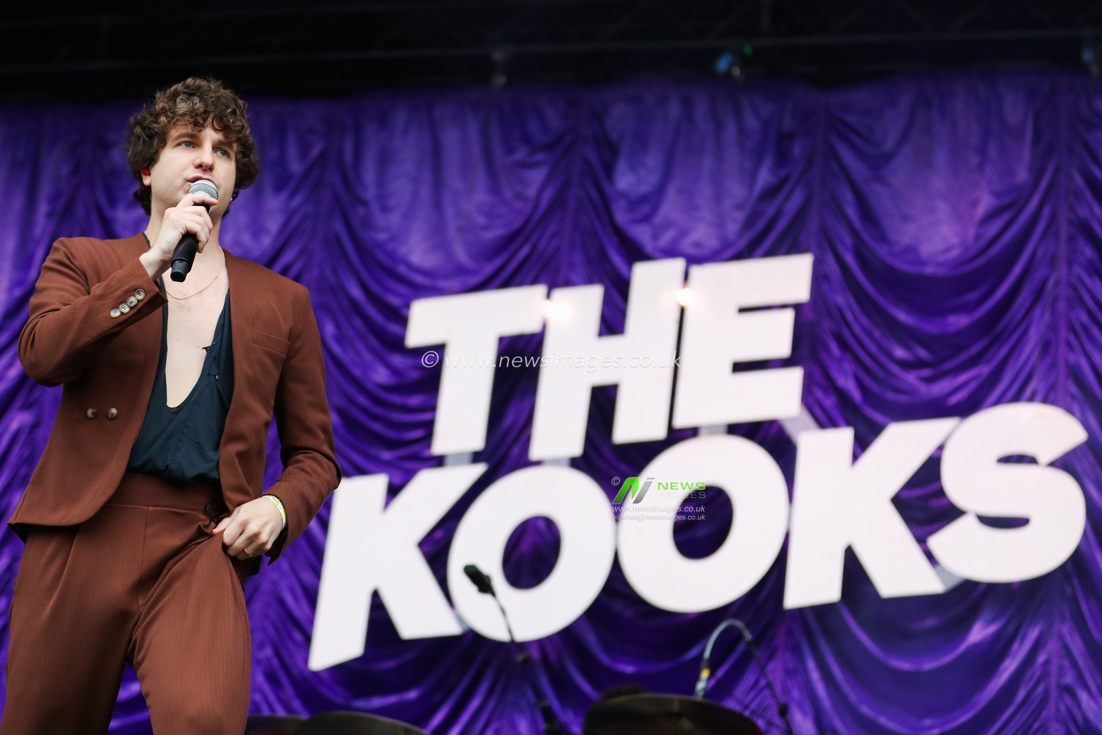 Luke Pritchard of The Kooks performs on the main stage during Day One of Tramlines Festival