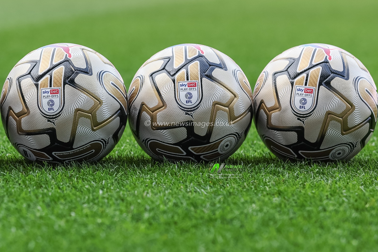 Sky Bet Play-Offs Puma match balls during the Sky Bet League 1 Play-offs Semi-final second leg match Bolton Wanderers vs Barnsley at Toughsheet Community Stadium, Bolton, United Kingdom, 7th May 2024

(Photo by Mark Cosgrove/News Images)