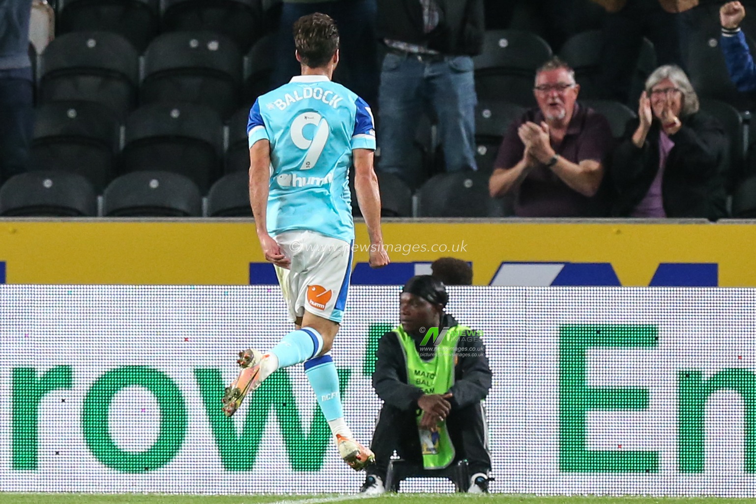 Sam Baldock #9 of Derby County celebrates his goal to make it 0-1