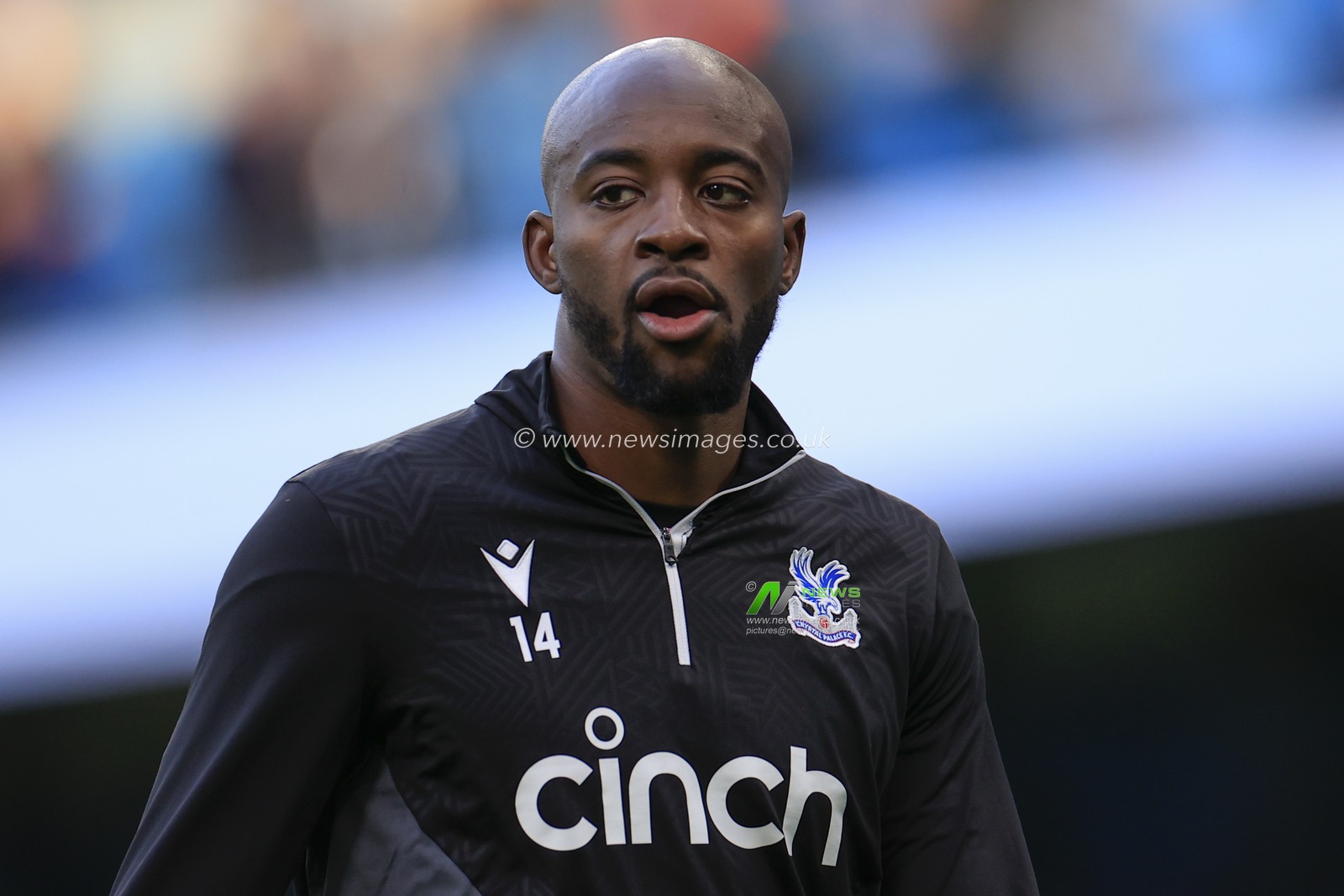 Jean-Philippe Mateta during the warm up ahead of the Premier League match Manchester City vs Crystal Palace at Etihad Stadium, Manchester, United Kingdom, 16th December 2023

(Photo by Conor Molloy/News Images)