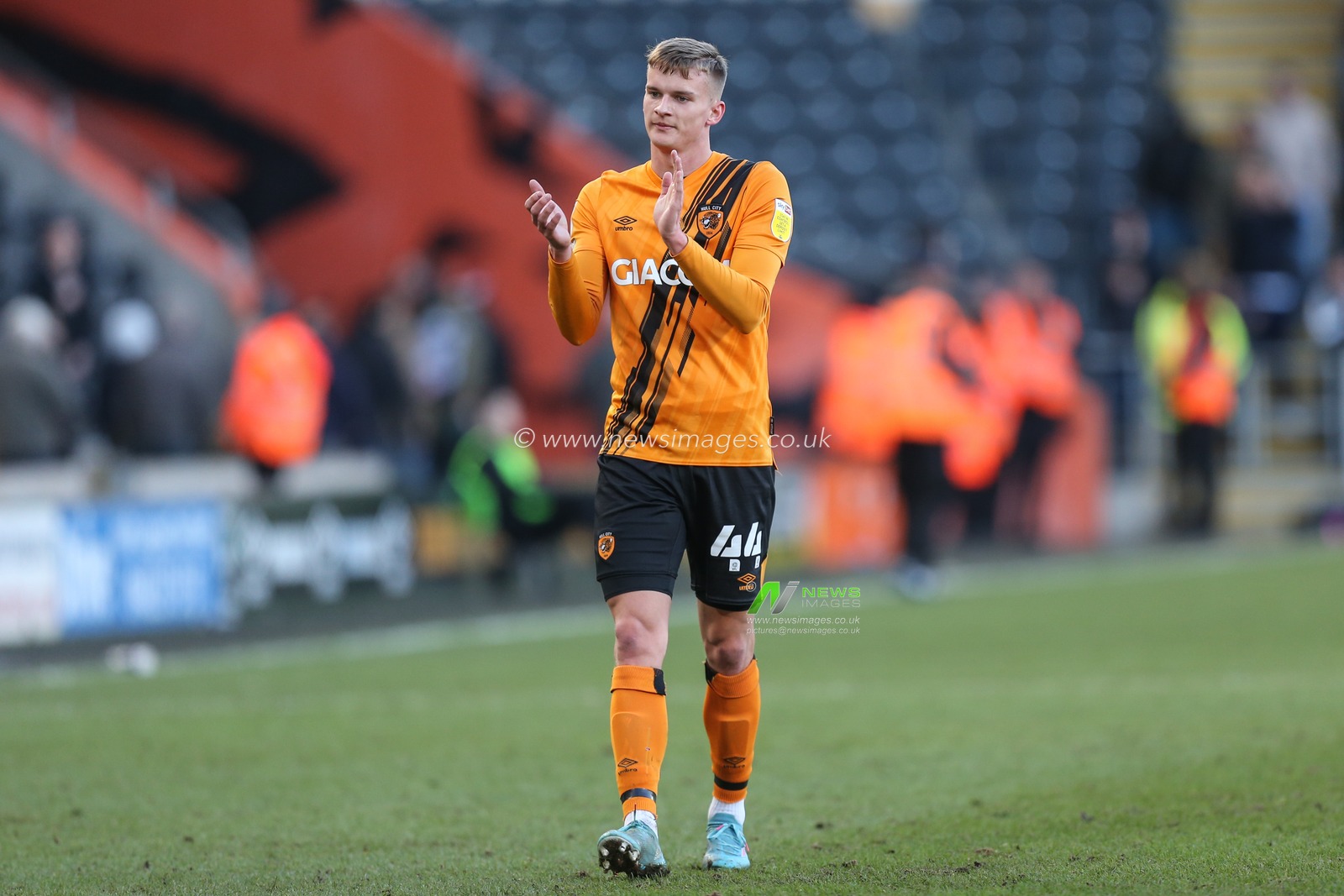 Marcus Forss #44 of Hull City applauds the home crowd at the end of the match
