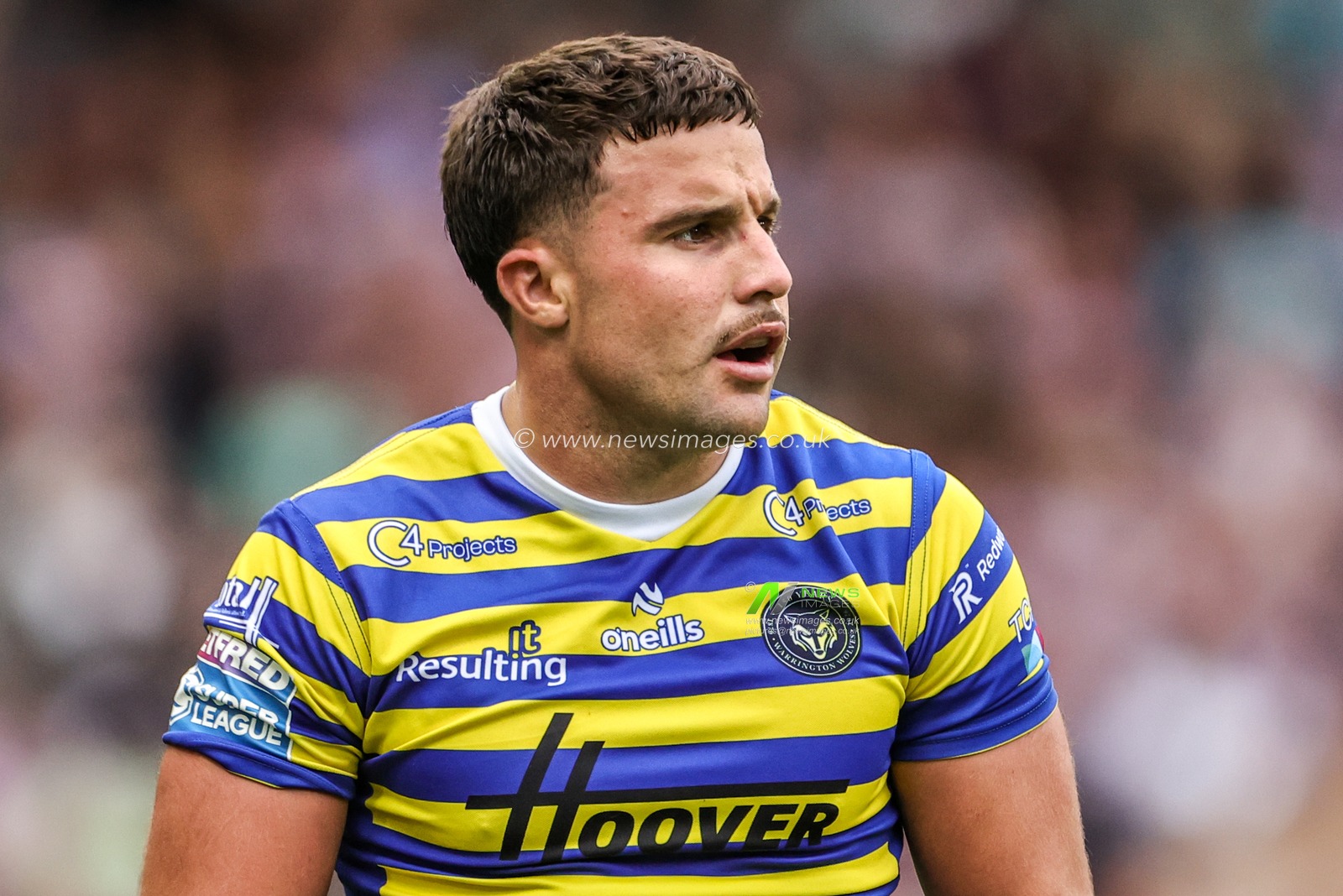 Josh Smith of Warrington Wolves during the Betfred Super League round 20 match Leigh Leopards vs Warrington Wolves at Leigh Sports Village, Leigh, United Kingdom on 25 July 2026

(Photo by Alfie Cosgrove/News Images)