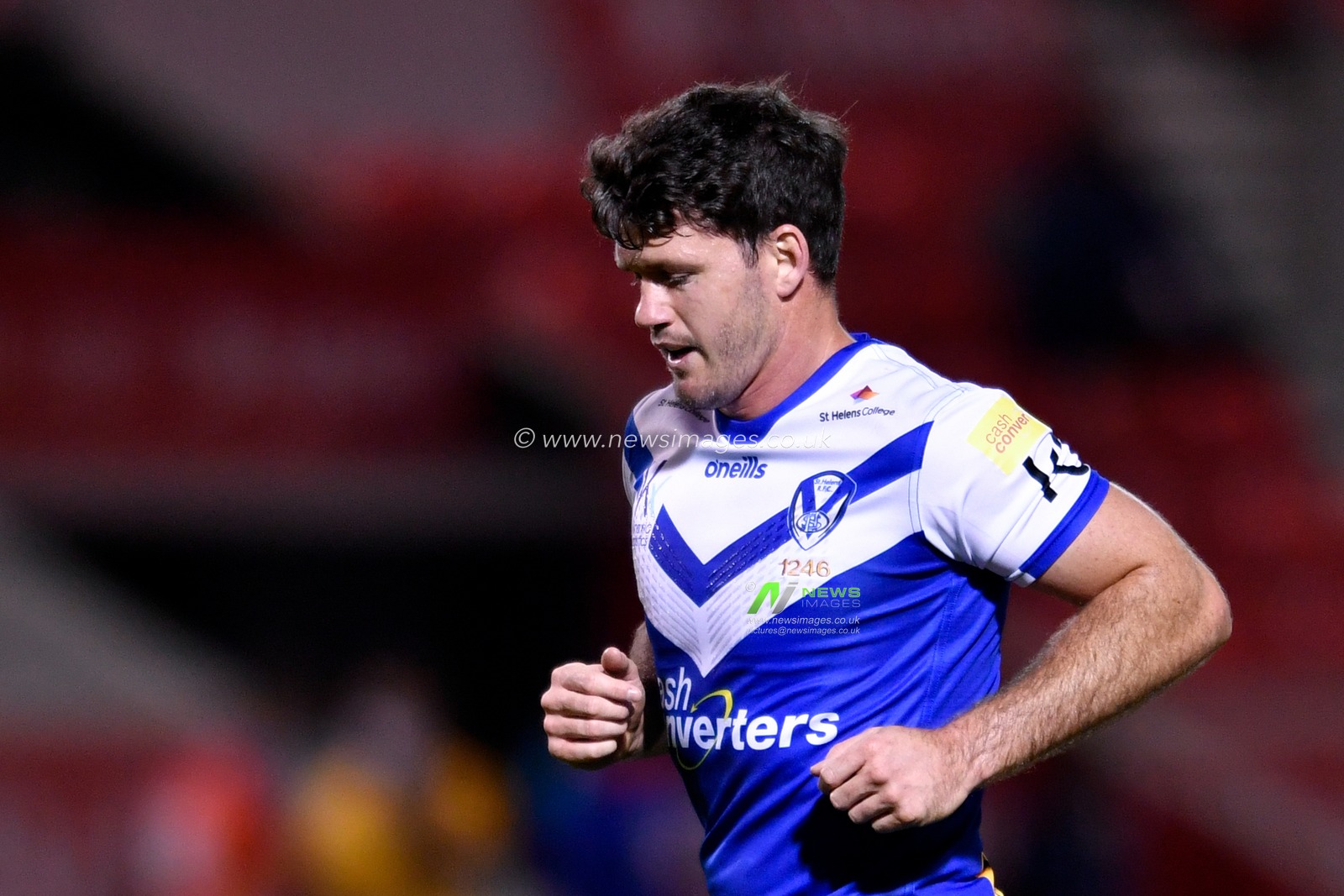 Lachlan Coote (1) of St Helens in action during the game