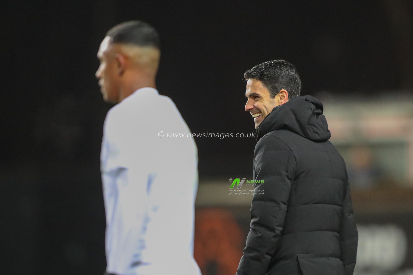 Mikel Arteta manager of Arsenal is all smiles after the Emirates FA Cup Third Round match Oxford United vs Arsenal at Kassam Stadium, Oxford, United Kingdom, 9th January 2023

(Photo by Gareth Evans/News Images)