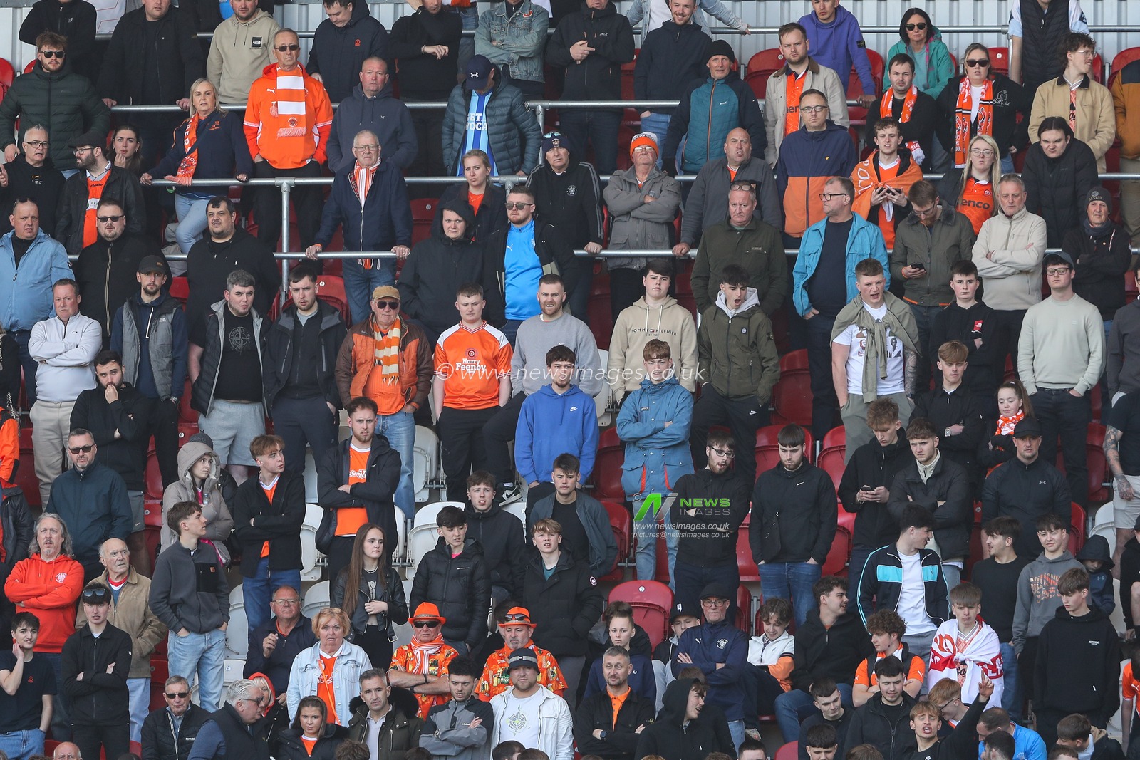 Blackpool fans during the Sky Bet League 1 match Rotherham United vs Blackpool at New York Stadium, Rotherham, United Kingdom, 5th April 2025

(Photo by Gareth Evans/News Images)