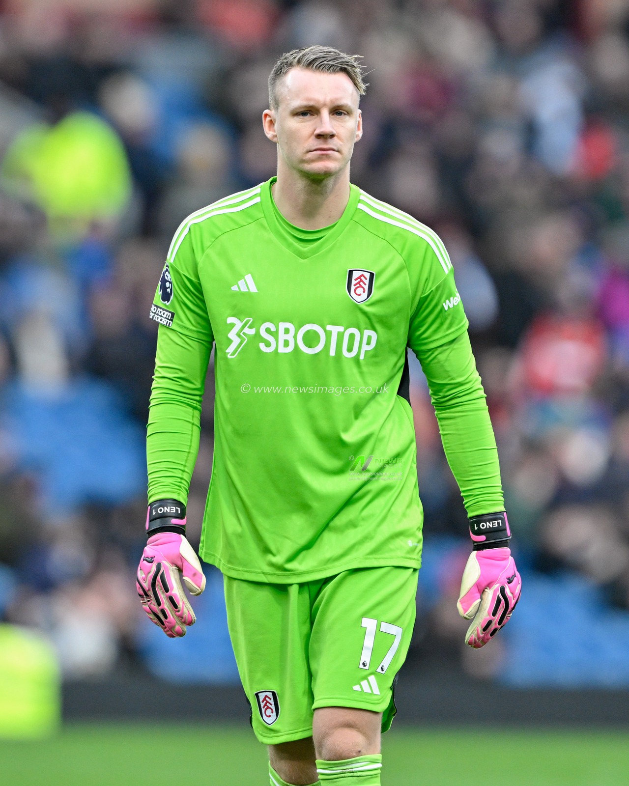 Bernd Leno of Fulham, during the Premier League match Burnley vs Fulham at Turf Moor, Burnley, United Kingdom, 3rd February 2024

(Photo by Cody Froggatt/News Images)