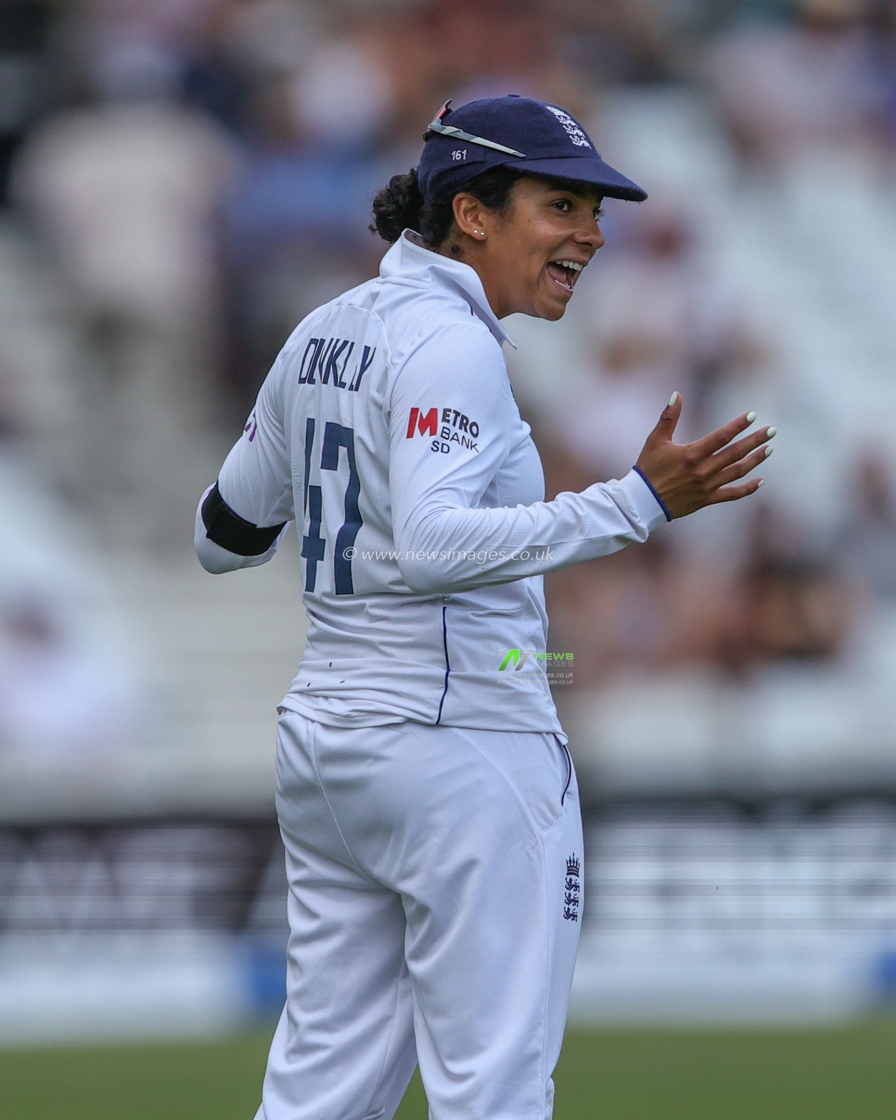 Sophia Dunkley of England tries to gee up the players during the Metro Bank Women's Ashes 2023 match England vs Australia at Trent Bridge, Nottingham, United Kingdom, 22nd June 2023

(Photo by Mark Cosgrove/News Images)