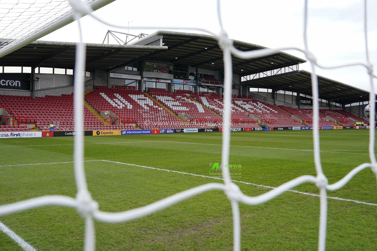 General view of the Racecourse Ground Stadium before  the Emirates FA Cup fourth round match Wrexham vs Sheffield United at The Racecourse Ground, Wrexham, United Kingdom, 29th January 2023

(Photo by Steve Flynn/News Images)