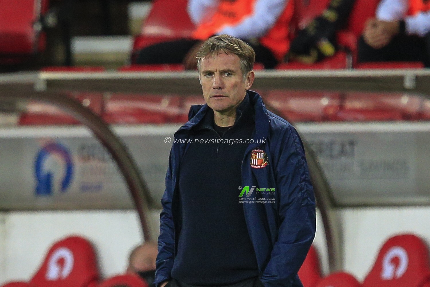 Phil Parkinson, manager of Sunderland, watches the action