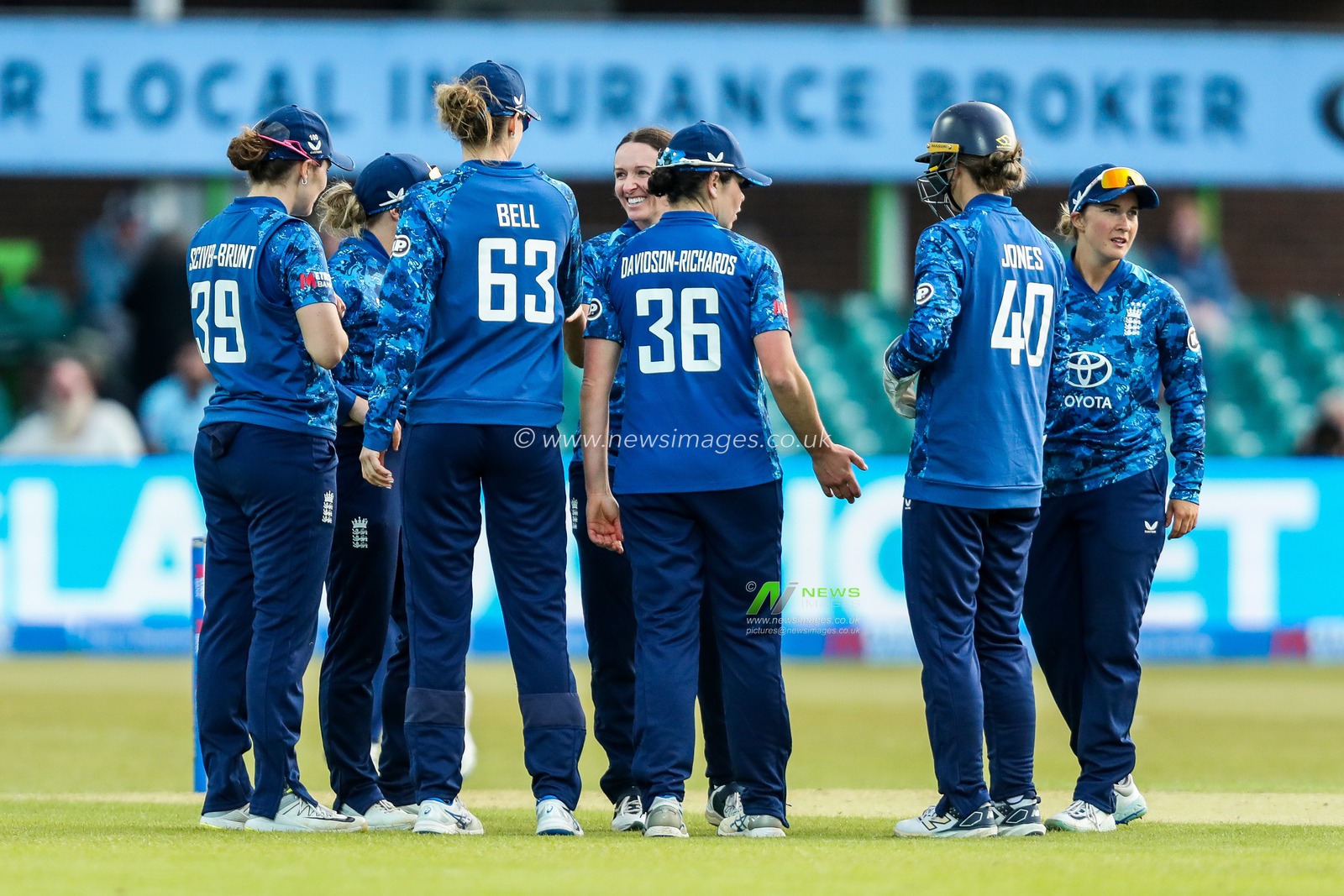 England Women celebrates after the dismissal of Aaliyah Alleyne of West Indies Women during the 2nd Metro Bank ODI Day International England Women v West Indies Women at Uptonsteel County Ground, Leicester, United Kingdom, 4th June 2025

(Photo by Izzy Poles/News Images)