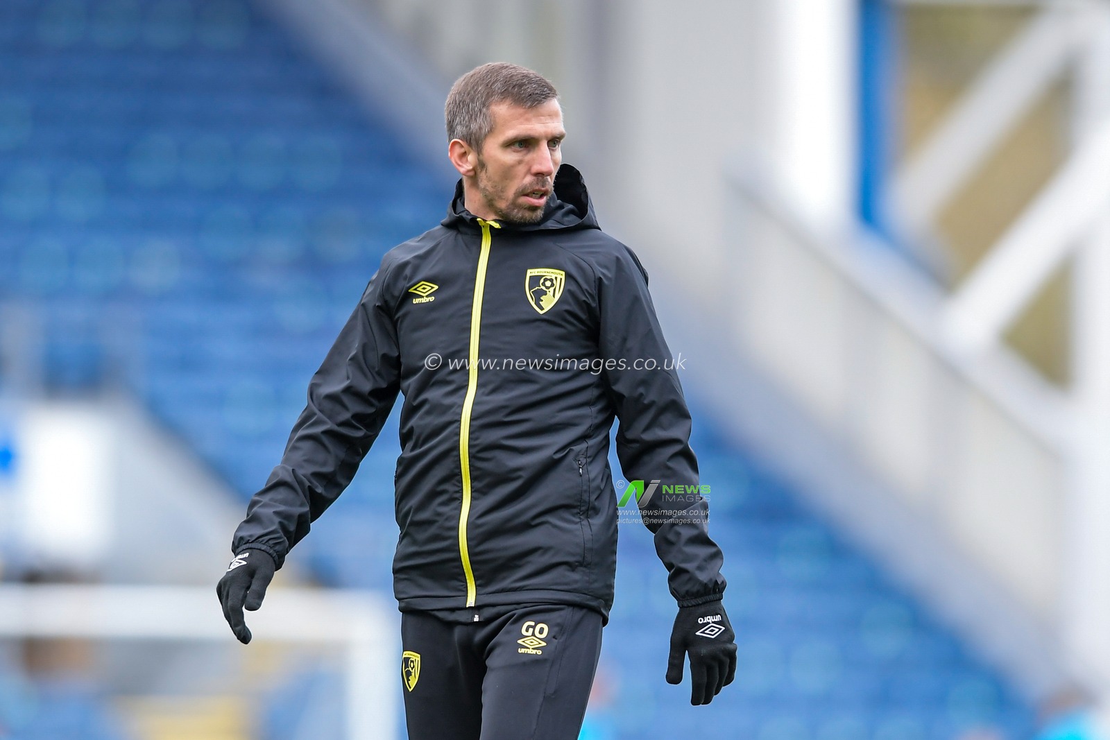 Gary Oâ€™Neil first team coach of Bournemouth leads the warm up session