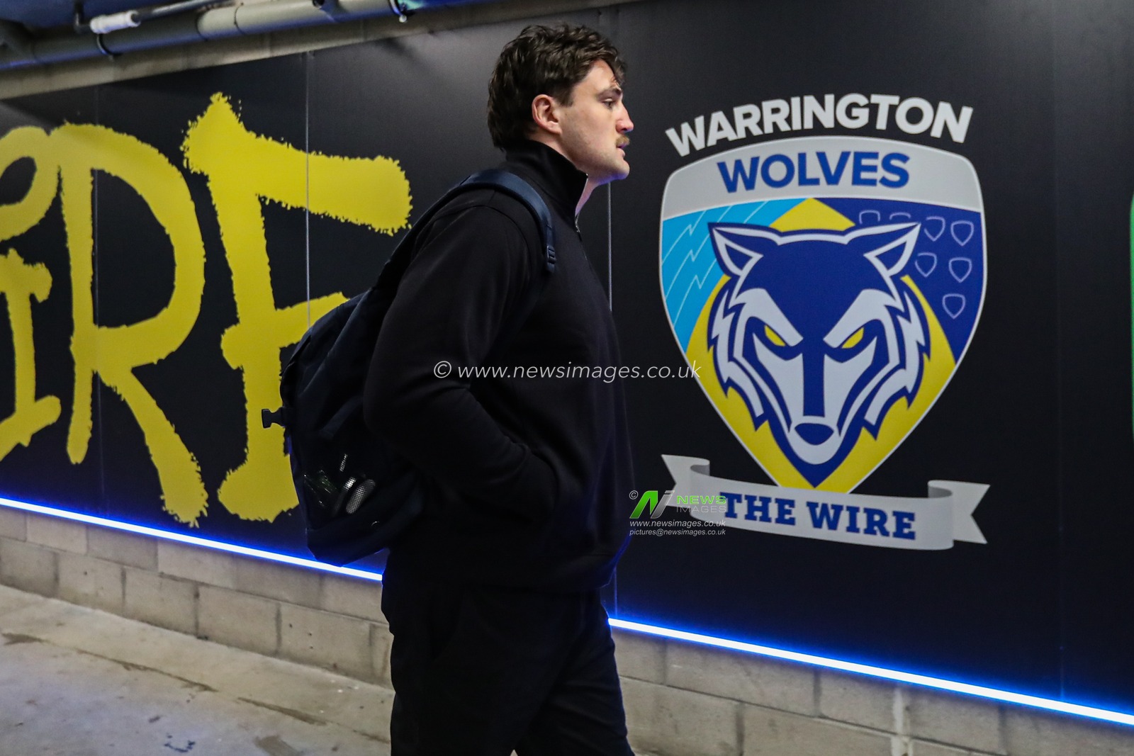 Jordy Crowther of Warrington Wolves arrives at stadium during the Betfred Super League Round 1 match Warrington Wolves vs St Helens at The Halliwell Jones Stadium, Warrington, United Kingdom on 13 February 2026

(Photo by Jorge Horsted/News Images)
