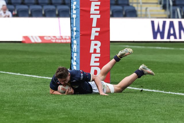 Joe Diskin of Leeds Rhinos Reserves goes over for a try during the Rugby League Reserves match Leeds Rhinos Reserves vs Castleford Tigers Reserves at AMT Headingley Stadium, Leeds, United Kingdom on 22 May 2026

(Photo by Mark Cosgrove/News Images)