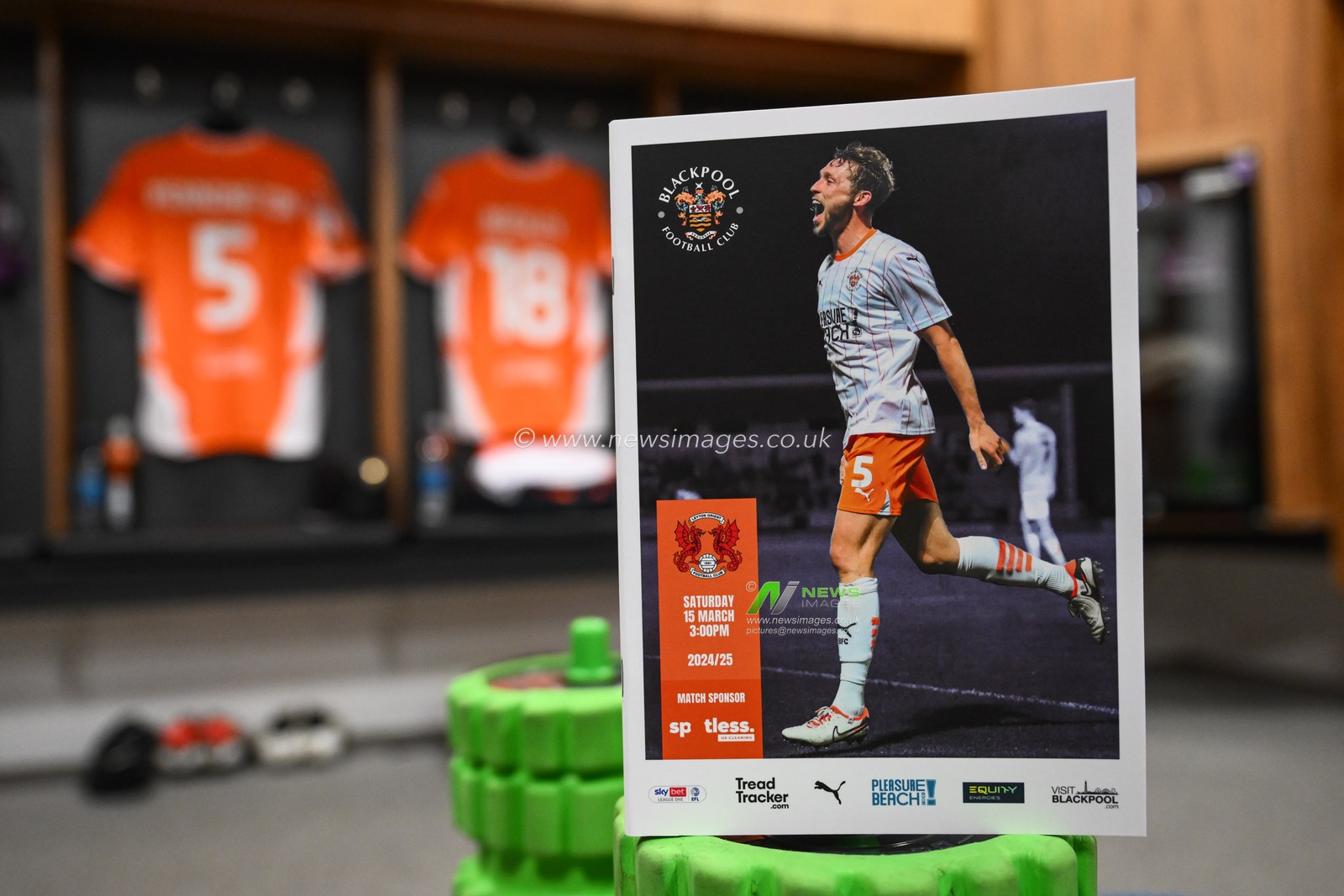 Matthew Pennington of Blackpool on the front of todays match day programme ahead of the Sky Bet League 1 match Blackpool vs Leyton Orient at Bloomfield Road, Blackpool, United Kingdom, 15th March 2025

(Photo by Craig Thomas/News Images)
