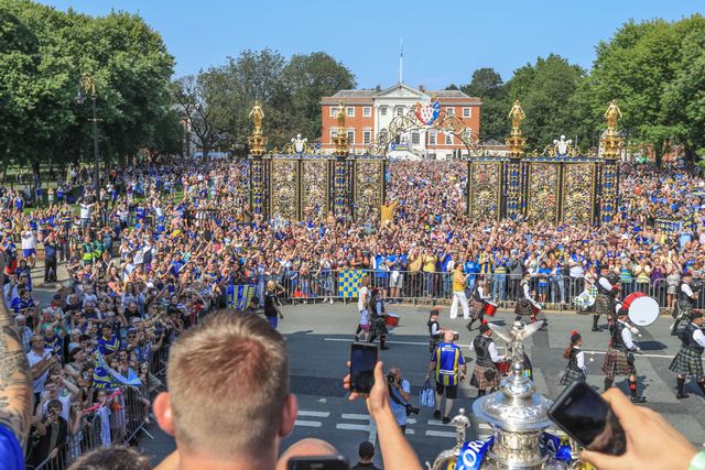 2019 Coral Challenge Cup Final open top bus tour and Town Hall celebrations in Warrington