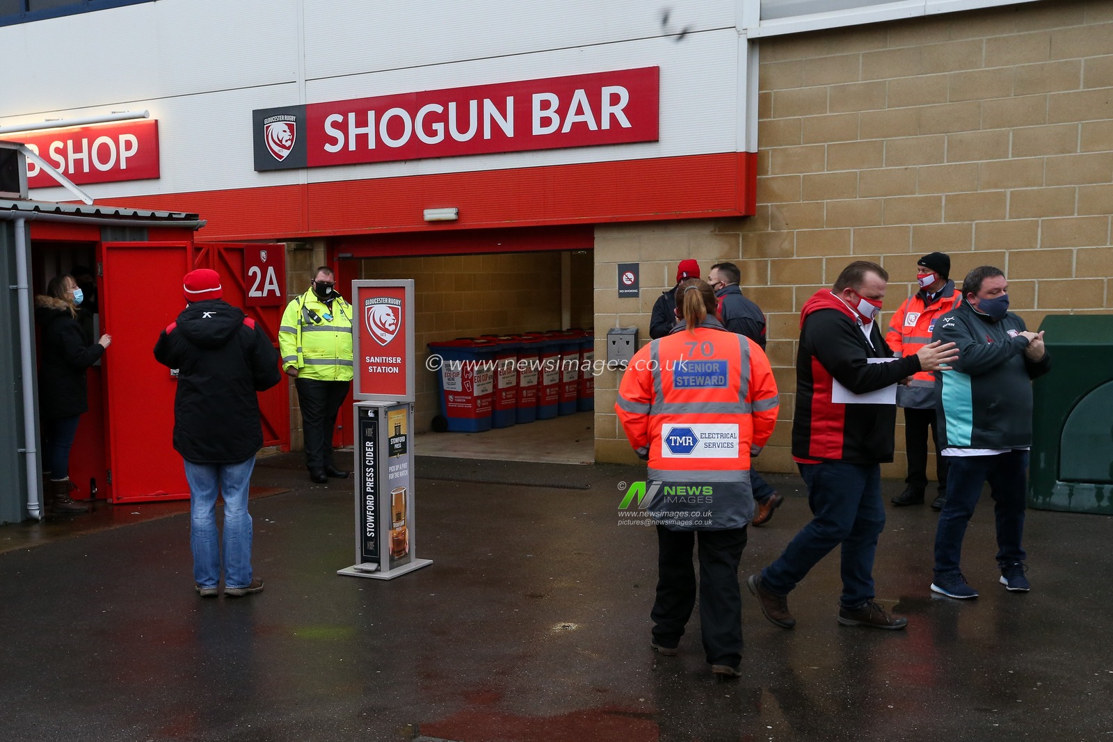 Fans back in at the Kingsholm Stadium for the Gloucester vs Harlequins game.