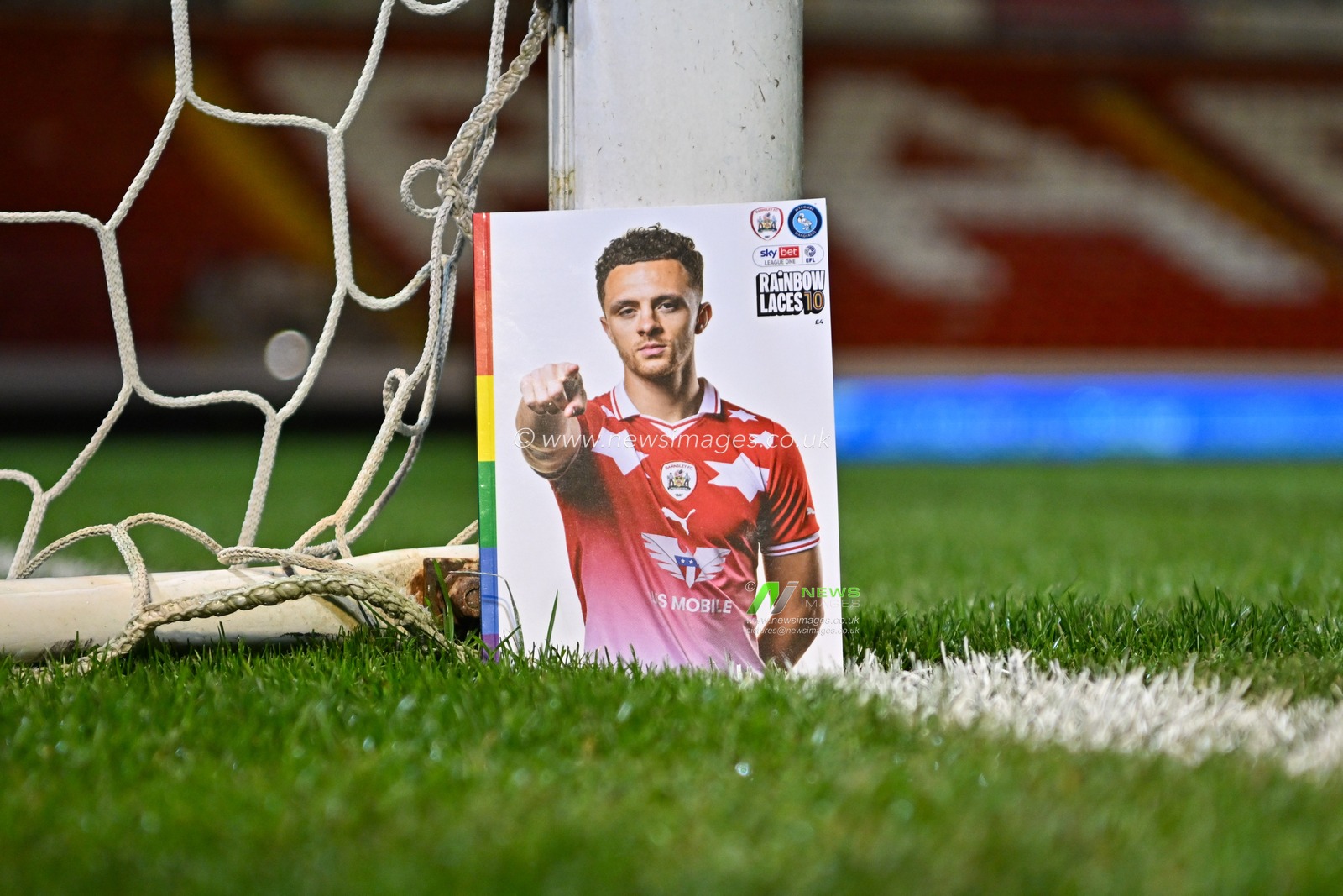 The match day program sits pitch side ahead of the match, during the Sky Bet League 1 match Barnsley vs Wycombe Wanderers at Oakwell, Barnsley, United Kingdom, 28th November 2023

(Photo by Cody Froggatt/News Images)