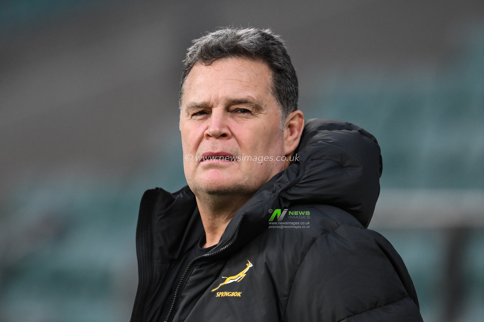 Rassie Erasmus Heach Coach of South Africa arrives ahead of the Autumn Nations Series match England vs South Africa at Allianz Stadium,, Twickenham, United Kingdom, 16th November 2024

(Photo by Craig Thomas/News Images)
