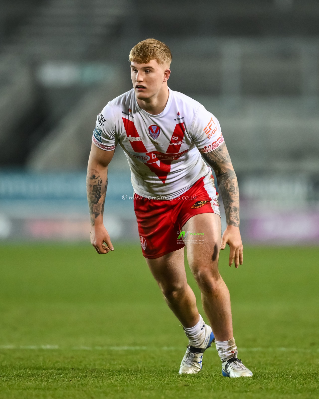 George Delaney of St. Helens during the Betfred Super League Round 1 match St Helens vs Salford Red Devils at Totally Wicked Stadium, St Helens, United Kingdom, 15th February 2025

(Photo by Craig Thomas/News Images)