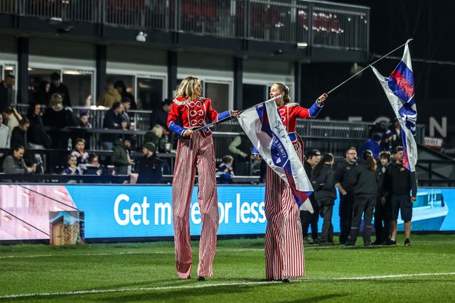 Pre-match entertainment ahead of the Betfred Super League round 5 match Wakefield Trinity vs Leigh Leopards at DIY Kitchens Stadium, Wakefield, United Kingdom on 20 March 2026

(Photo by Alfie Cosgrove/News Images)