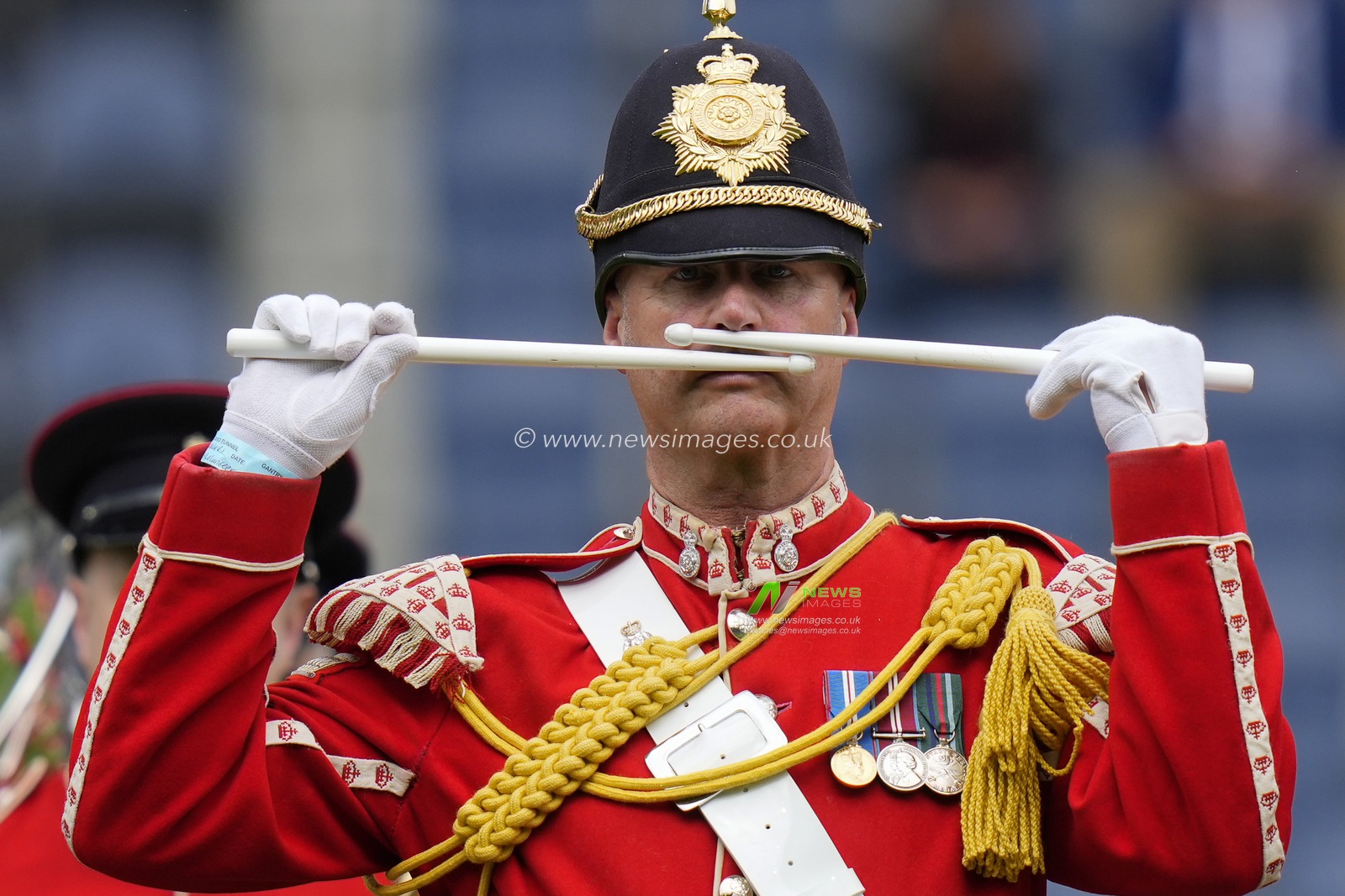 The Yorkshire Volunteers Band perform for the fan before The Armed Forces Day Betfred Super League Round 21 match Leeds Rhinos vs Leigh Leopards at Headingley Stadium, Leeds, United Kingdom, 6th August 2023

(Photo by Steve Flynn/News Images)