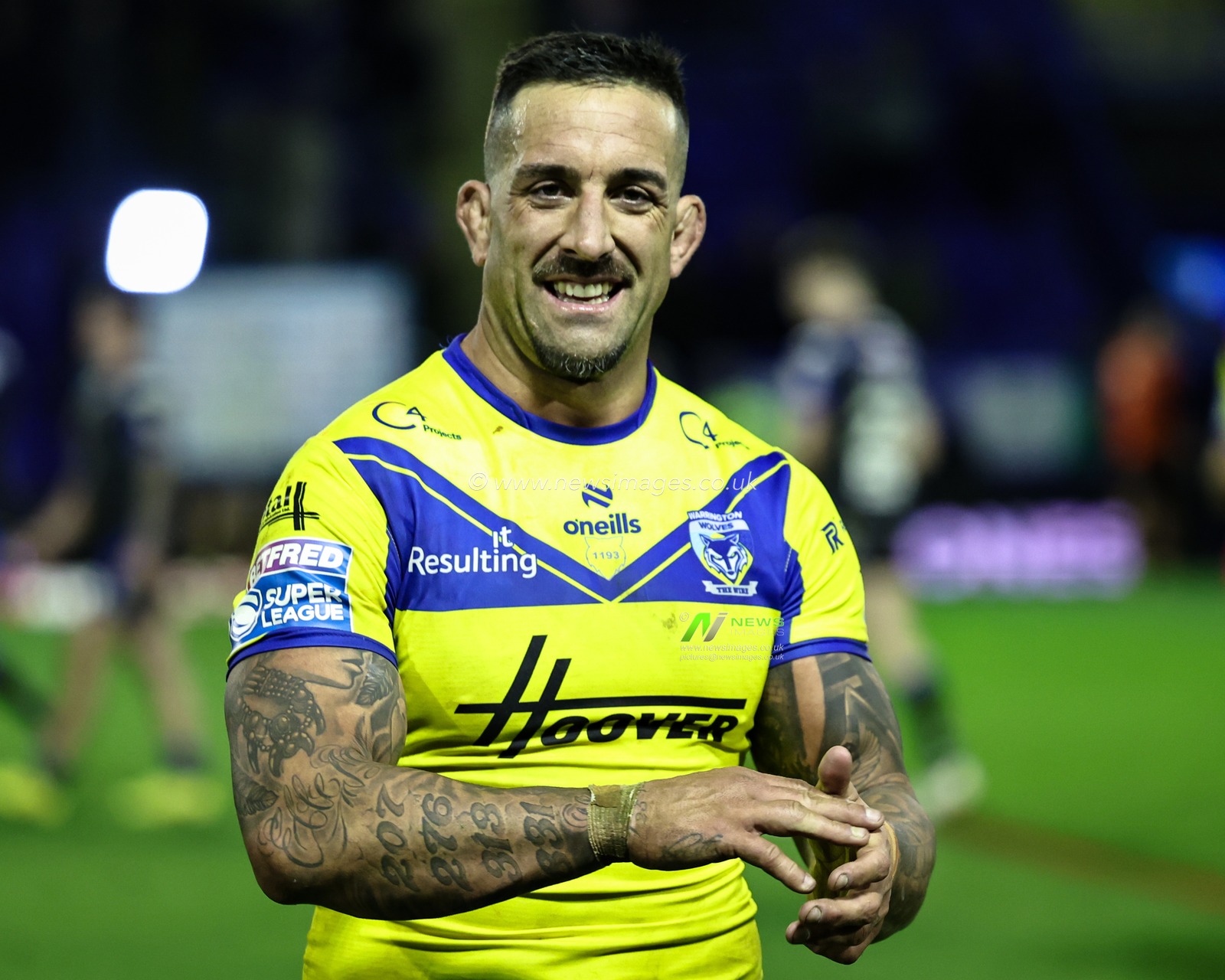 Paul Vaughan of Warrington Wolves celebrate the win during the Betfred Super League Round 6 match Warrington Wolves vs Leeds Rhinos at Halliwell Jones Stadium, Warrington, United Kingdom, 28th March 2025

(Photo by Mark Cosgrove/News Images)