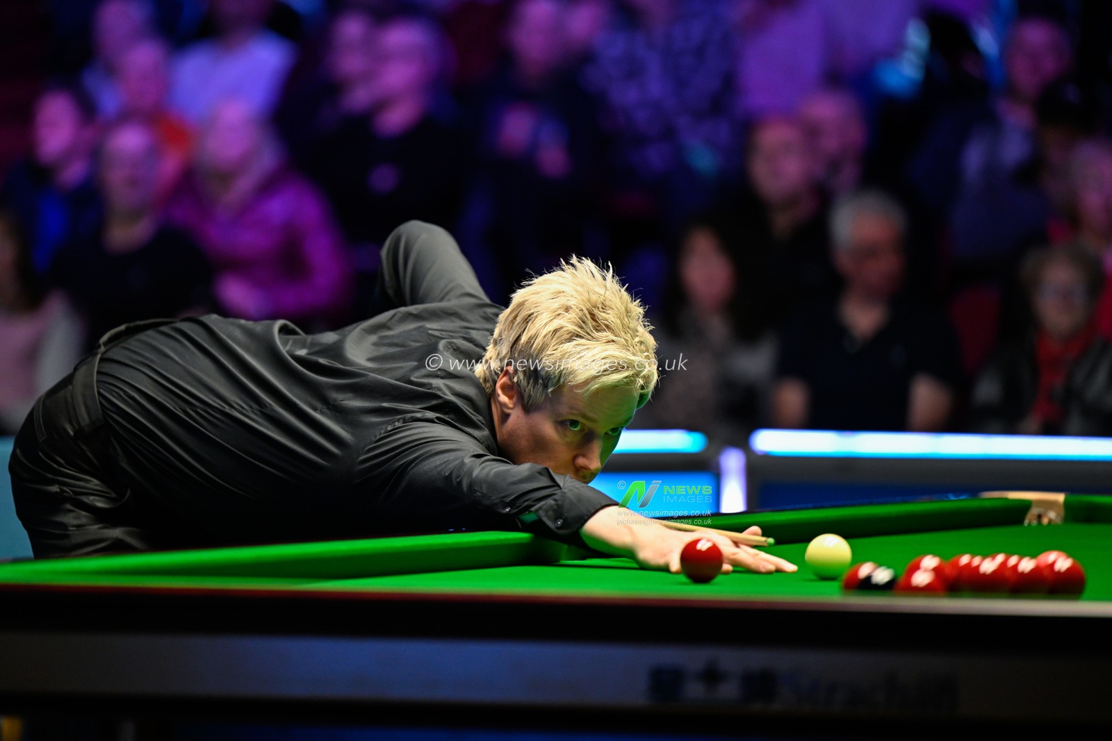 Neil Robertson takes a shot, during the 2024 BetVictor Welsh Open at Venue Cymru, Llandudno, United Kingdom, 12th February 2024

(Photo by Cody Froggatt/News Images)