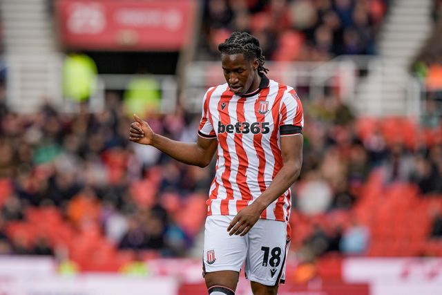 Bosun Lawal of Stoke City reacts during the Sky Bet Championship match Stoke City vs Sheffield Wednesday at Bet365 Stadium, Stoke On Trent, United Kingdom on 03 April 2026

(Photo by Maynard Manyowa/News Images)