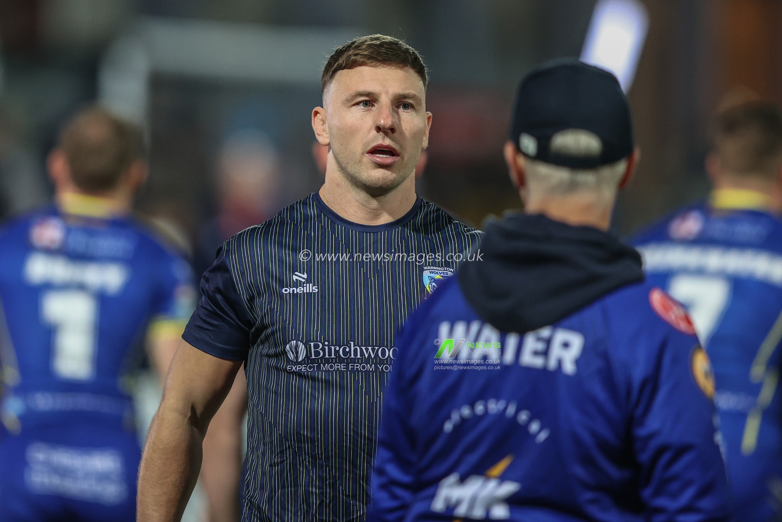 George Williams of Warrington Wolves during pre-game warm up during the Betfred Super League Semi-Finals match Hull KR vs Warrington Wolves at Sewell Group Craven Park, Kingston upon Hull, United Kingdom, 4th October 2024

(Photo by Alfie Cosgrove/News Images)