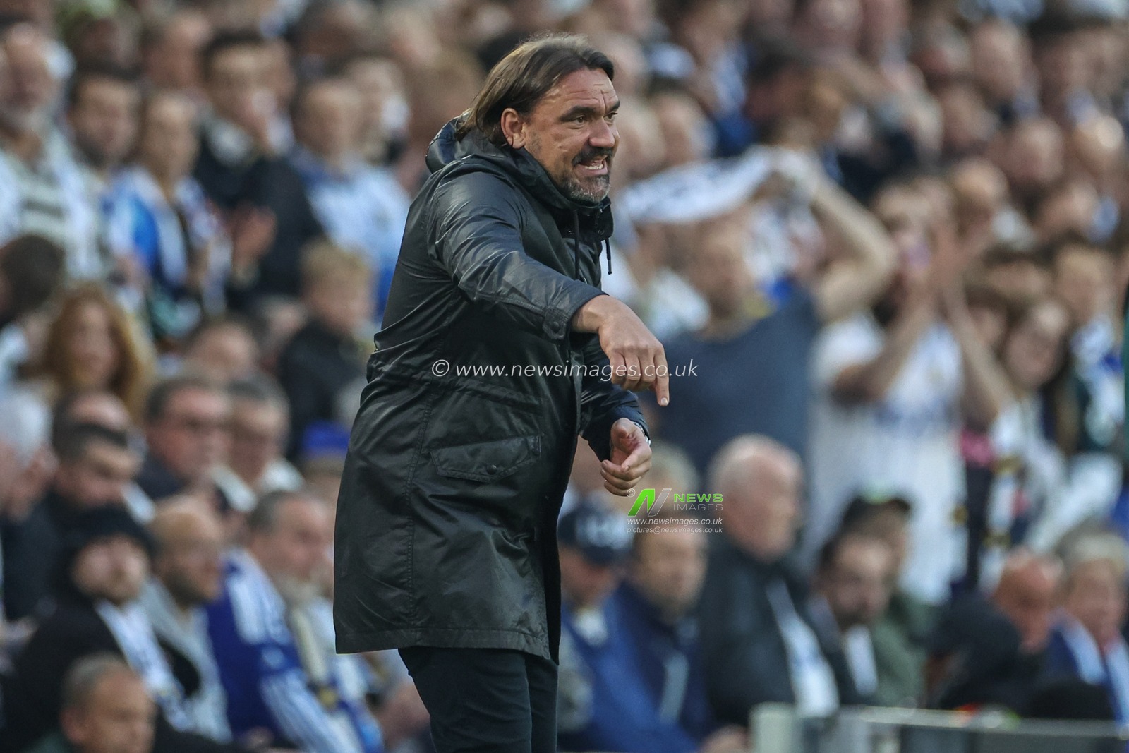 Daniel Farke manager of Leeds United reacts during the Sky Bet Championship Play-off Semi Final Second Leg Leeds United vs Norwich City at Elland Road, Leeds, United Kingdom, 16th May 2024

(Photo by Mark Cosgrove/News Images)