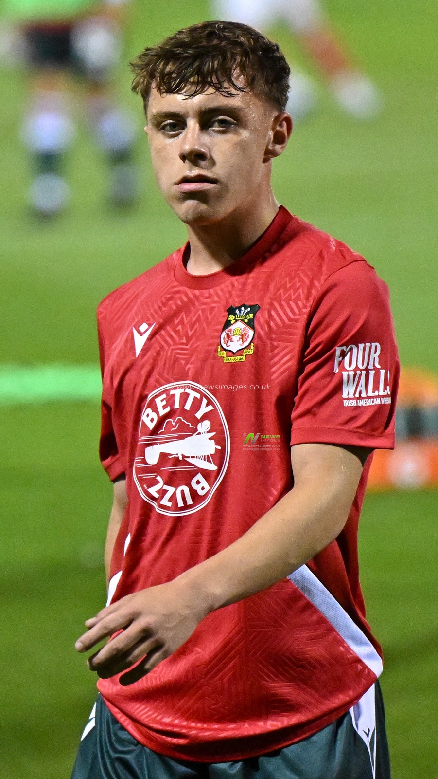 Owen Cushion 35# of Wrexham Association Football Club warms up ahead of the match, during the EFL Trophy match Crewe Alexandra vs Wrexham at Alexandra Stadium, Crewe, United Kingdom, 10th October 2023

(Photo by Cody Froggatt/News Images)